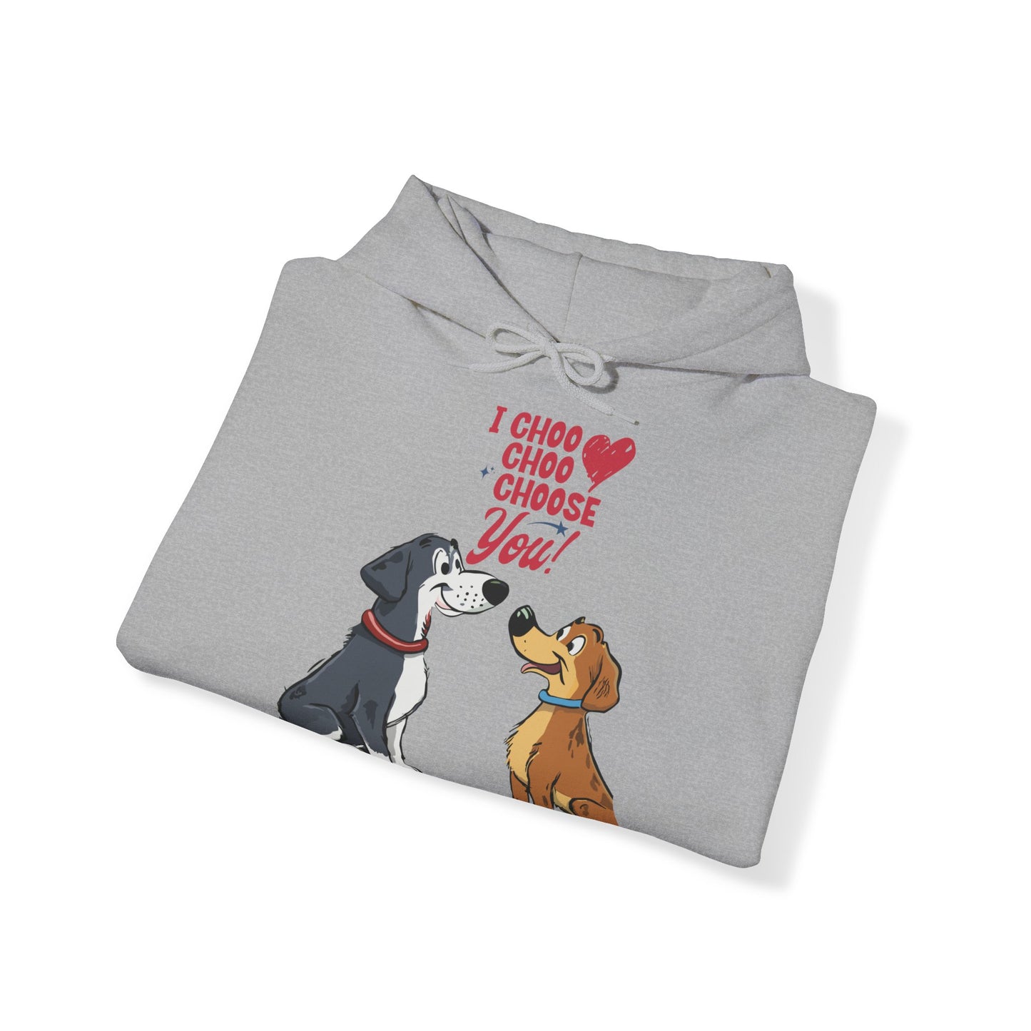 Cute Cartoon Dog I Choose You Valentine's Day Unisex Hooded Sweatshirt