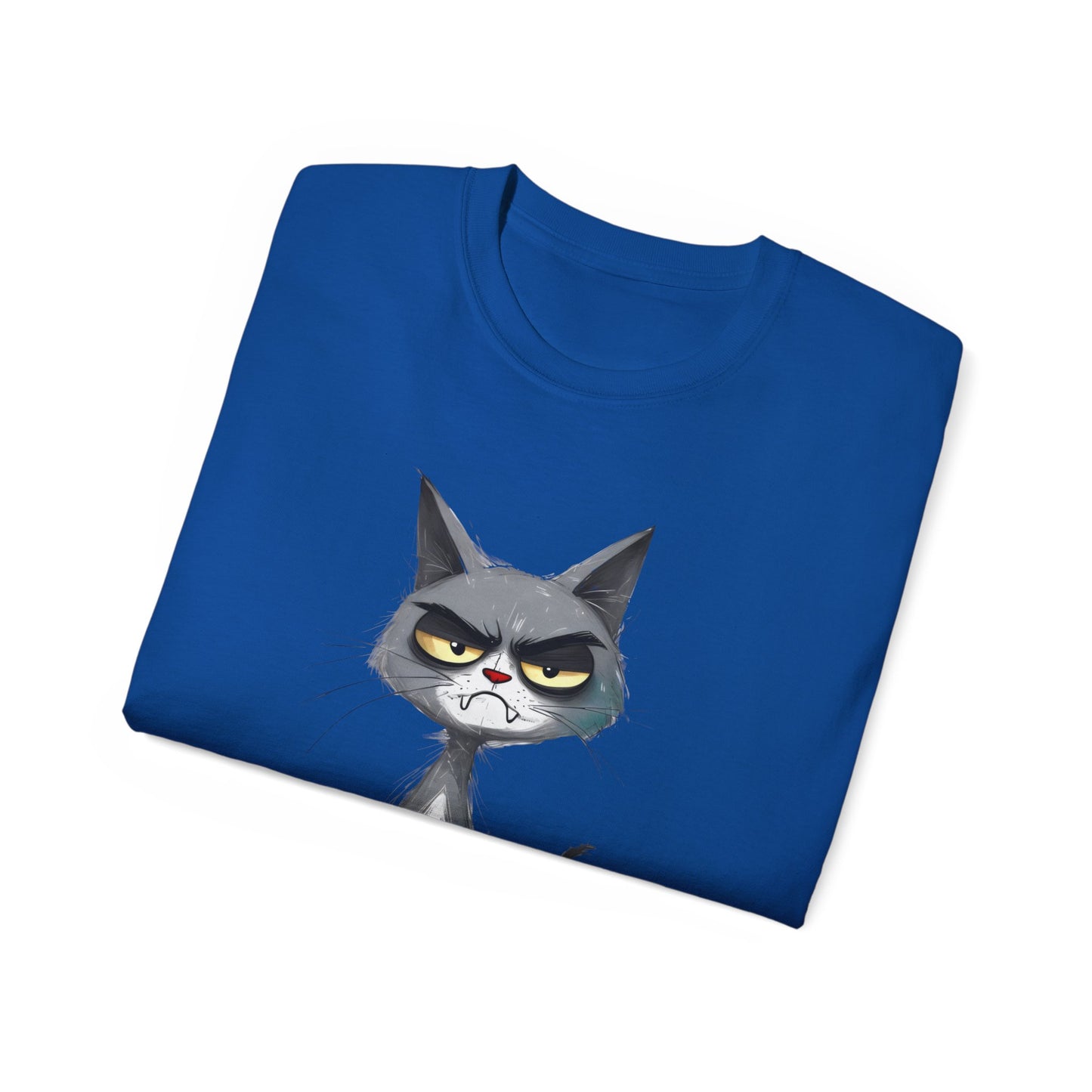 Cute Funny Cartoon Meh Cat Meme Unisex Tee