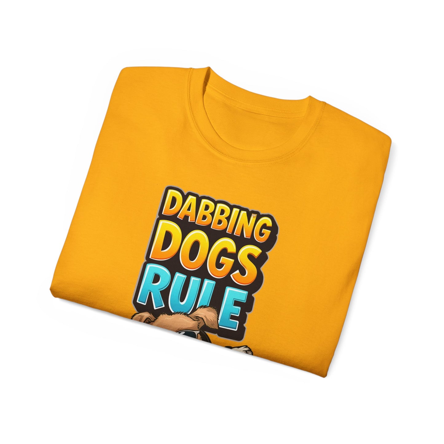 Cute Cartoon Dabbing Dogs Rule Unisex Organic T-Shirt