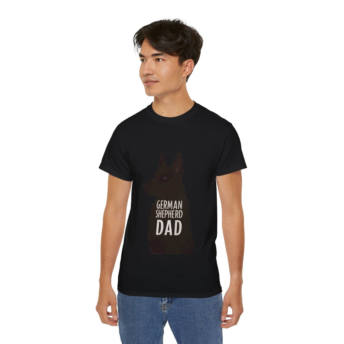 Cute Cartoon German Shepherd Dad Organic T-Shirt