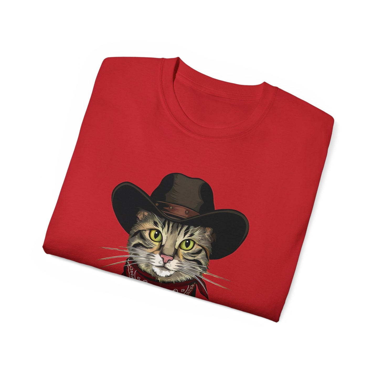 Cute Cat Cartoon Meowdy Partner Unisex Organic T-Shirt