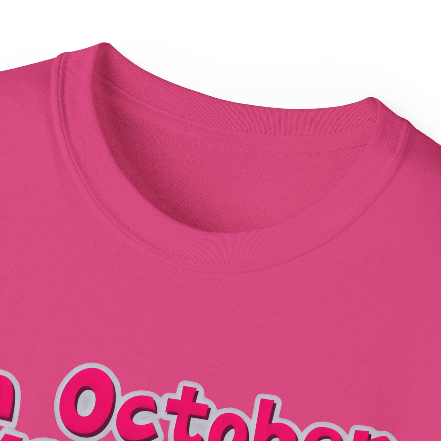 Cute Pet Cartoon In October We Wear Pink Unisex Organic T-Shirt