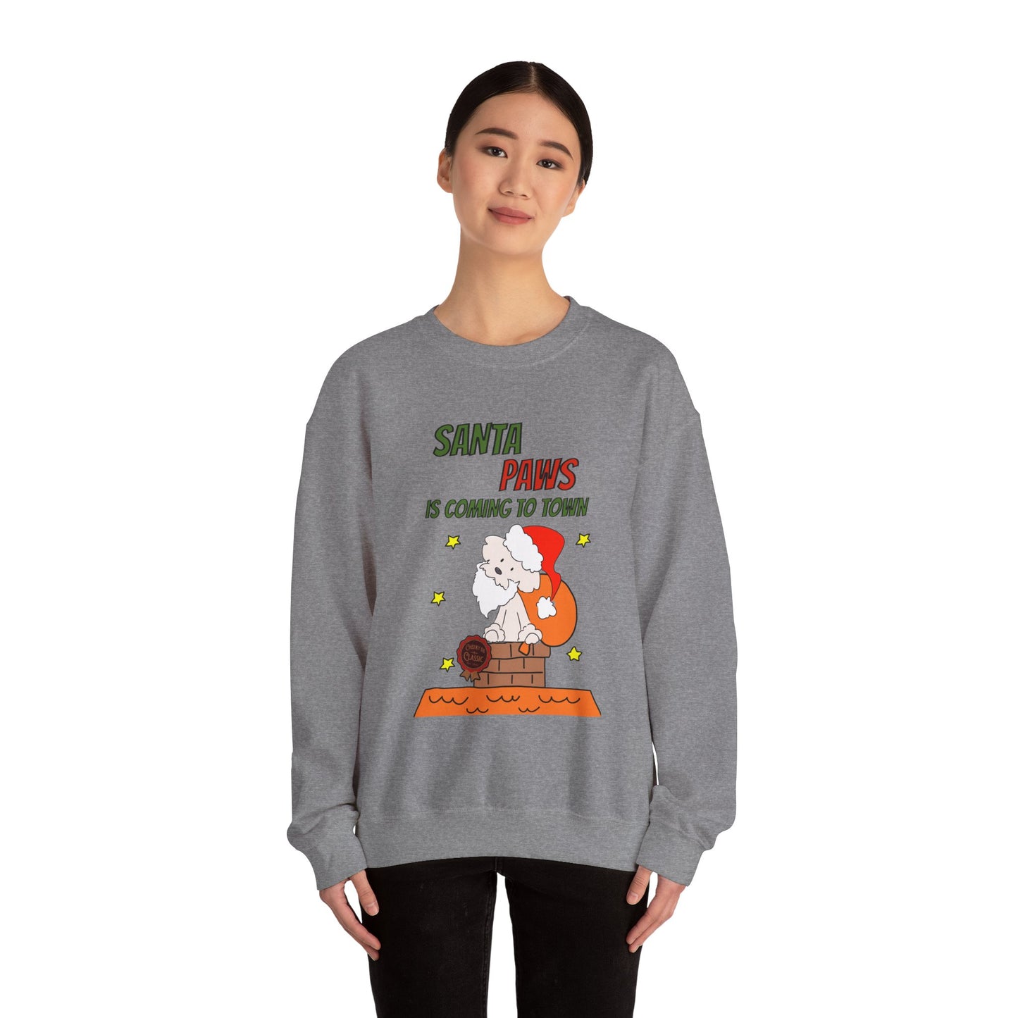 Santa Paws is Coming to Town Unisex Crewneck Sweatshirt