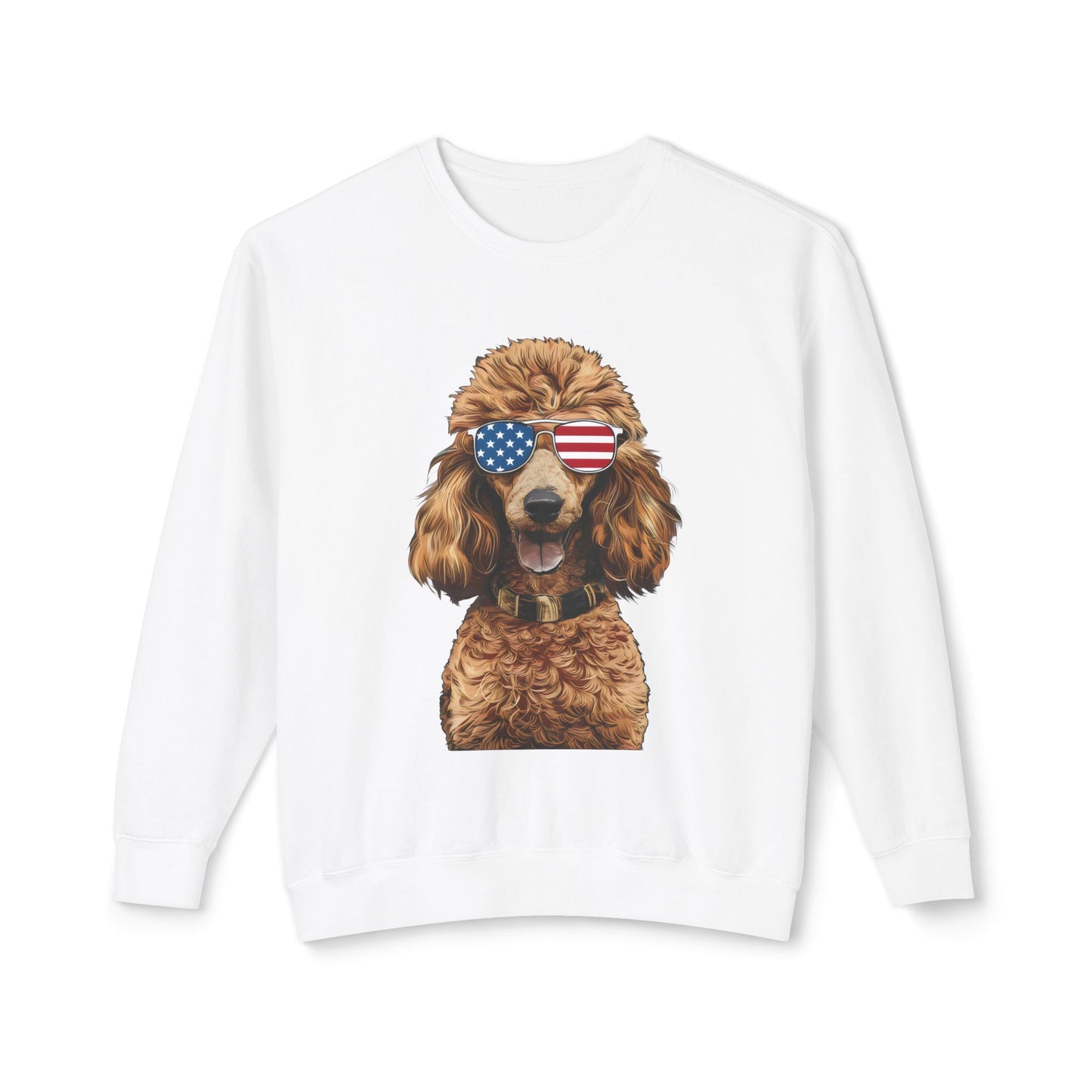 Cute Poodle in Sunglasses with US Lenses Sweatshirt