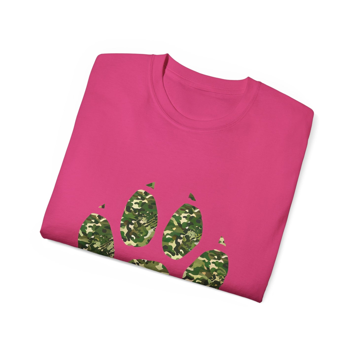 Cute Camouflage Paw Print Unisex Organic T-Shirt