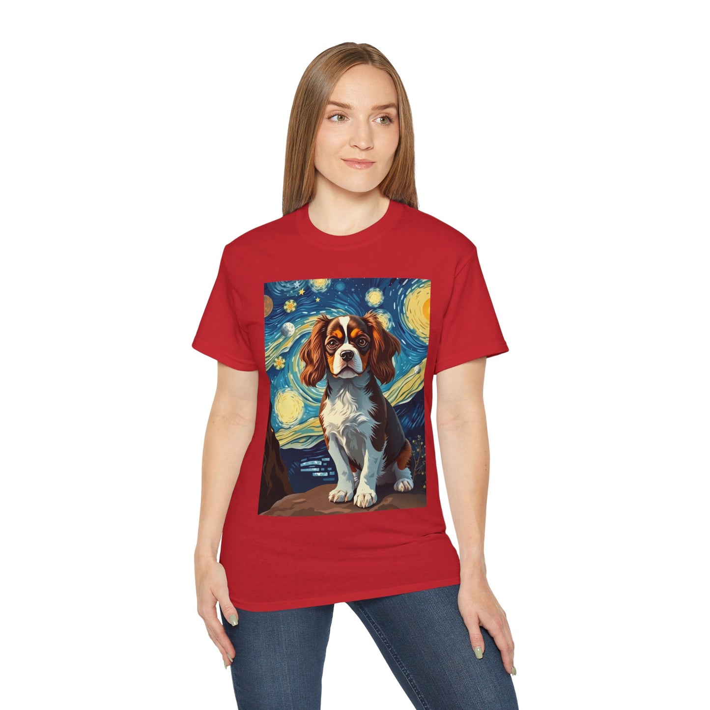 Starry Night Cavalier King Charles Spaniel Organic Tee