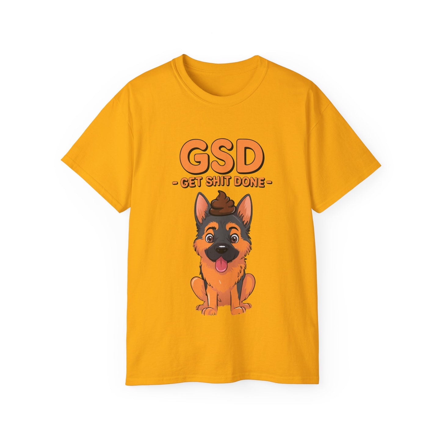 Organic T-Shirt - Cute German Shepherd Cartoon Get Shit Done New Year Motivation