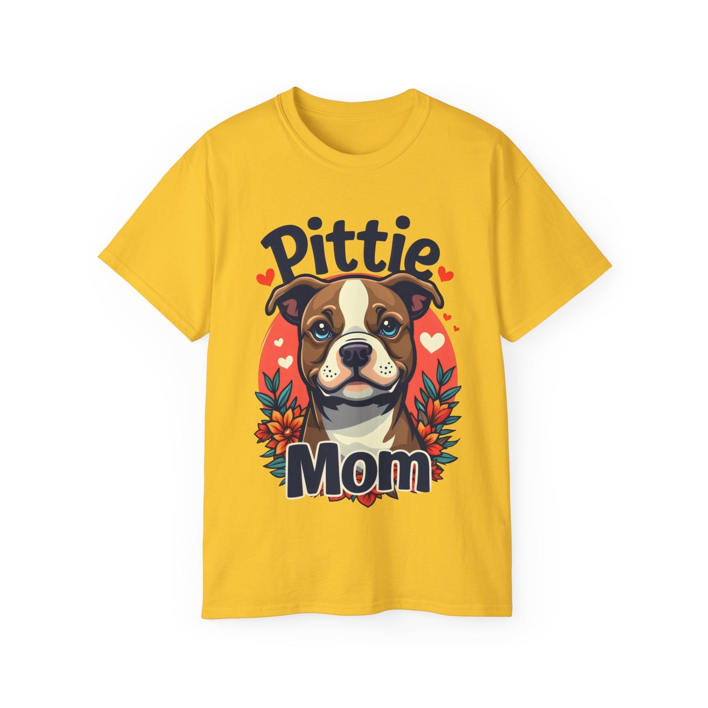 Cute Dog Cartoon Pittie Mom Organic T-Shirt