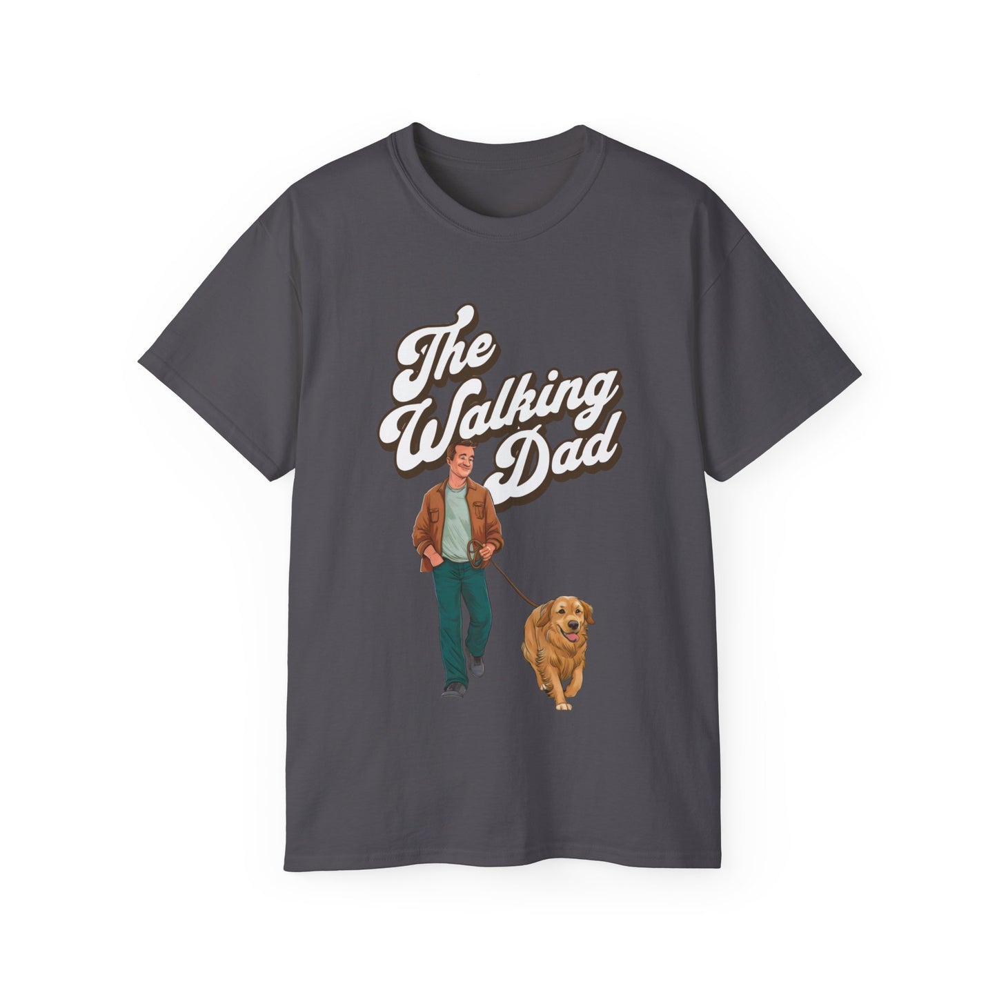 Cute Funny Dog Cartoon the Walking Dad Meme Unisex Organic T-Shirt