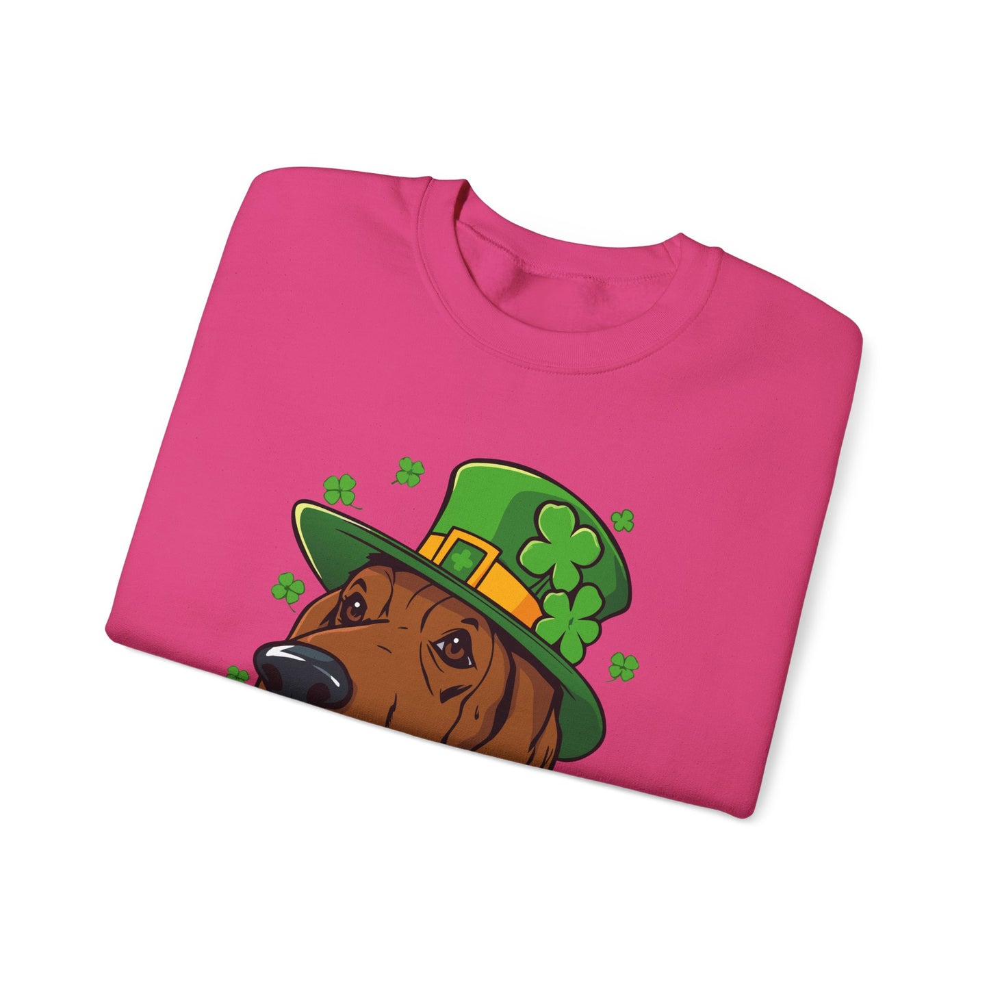 Cute Cartoon Shamrock Bloodhound St Patrick's Day Sweatshirt