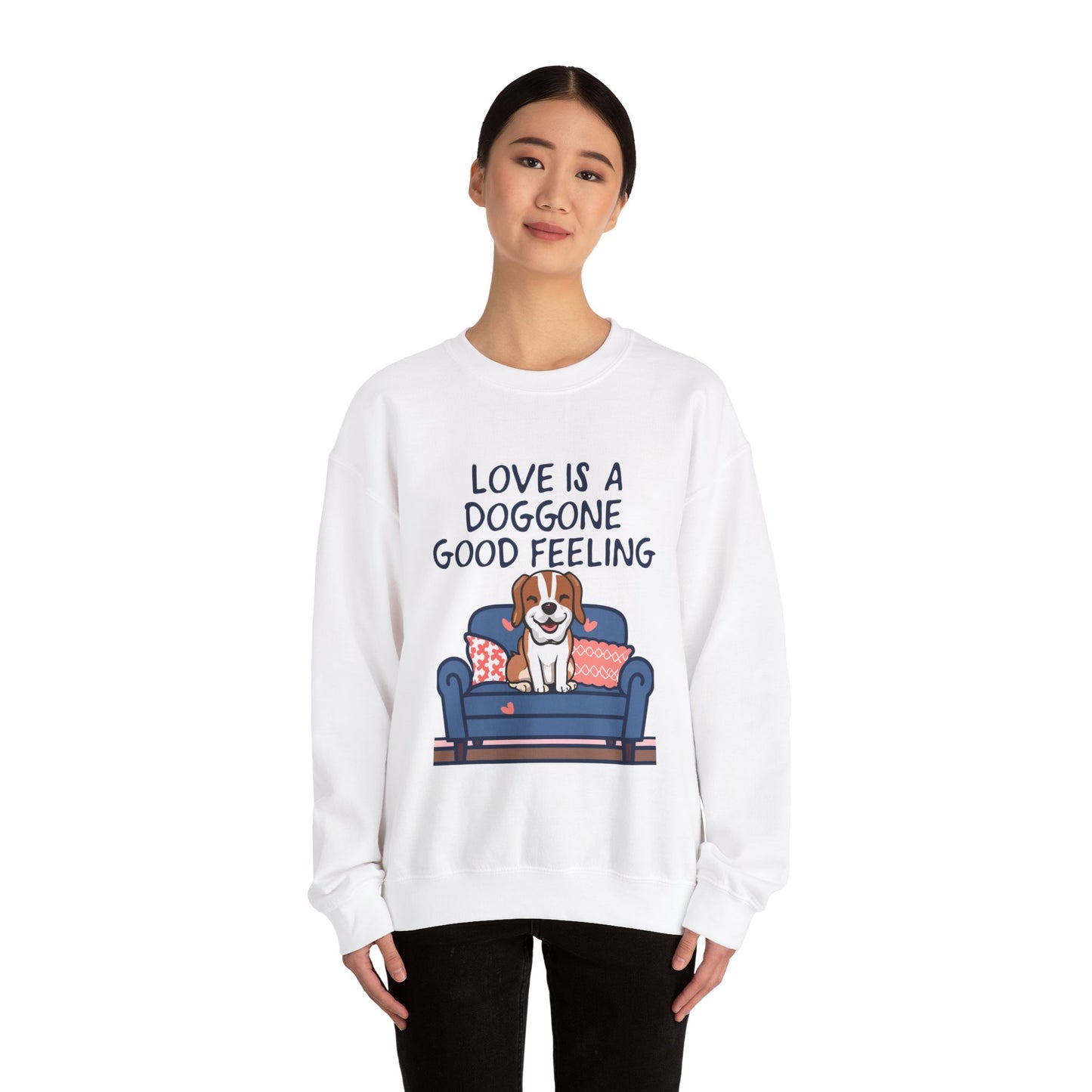 Cute Dog Cartoon Valentine's Day Meme Crewneck Sweatshirt