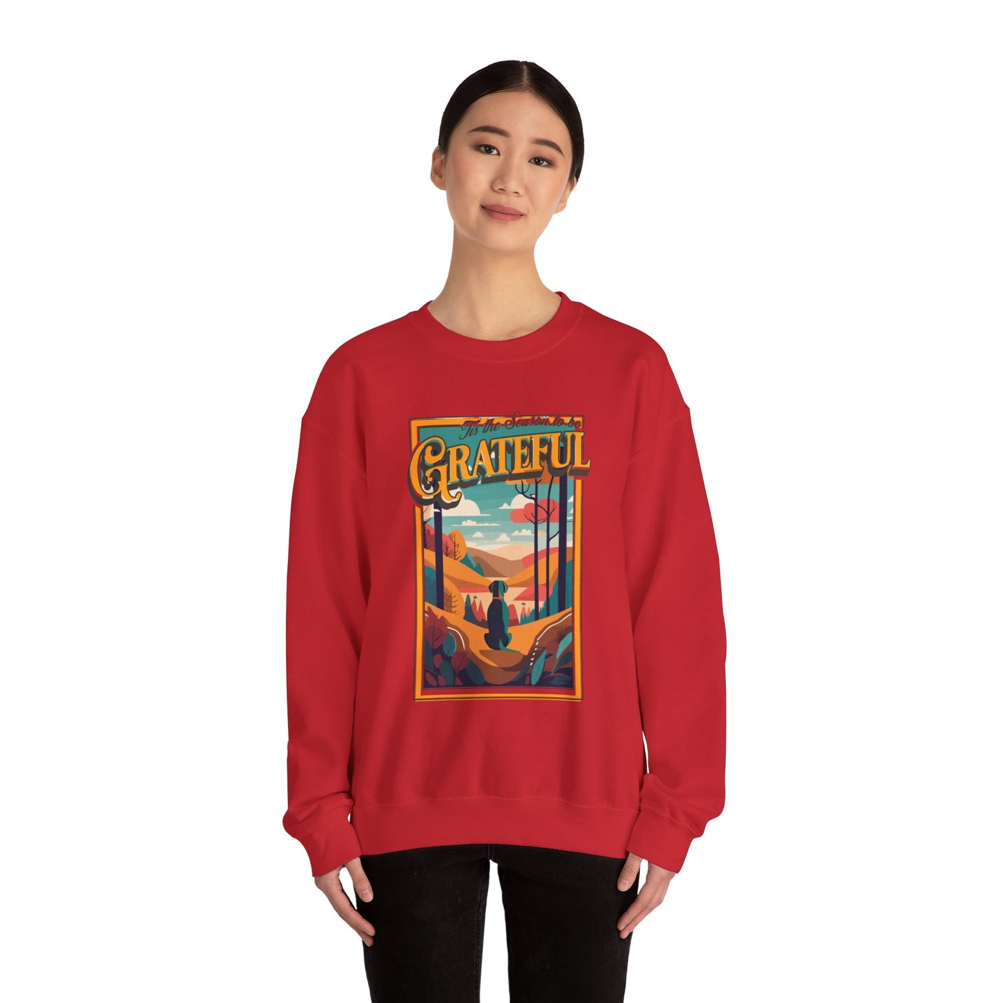 Tis the Season to be Grateful Thanksgiving Unisex Crewneck Sweatshirt