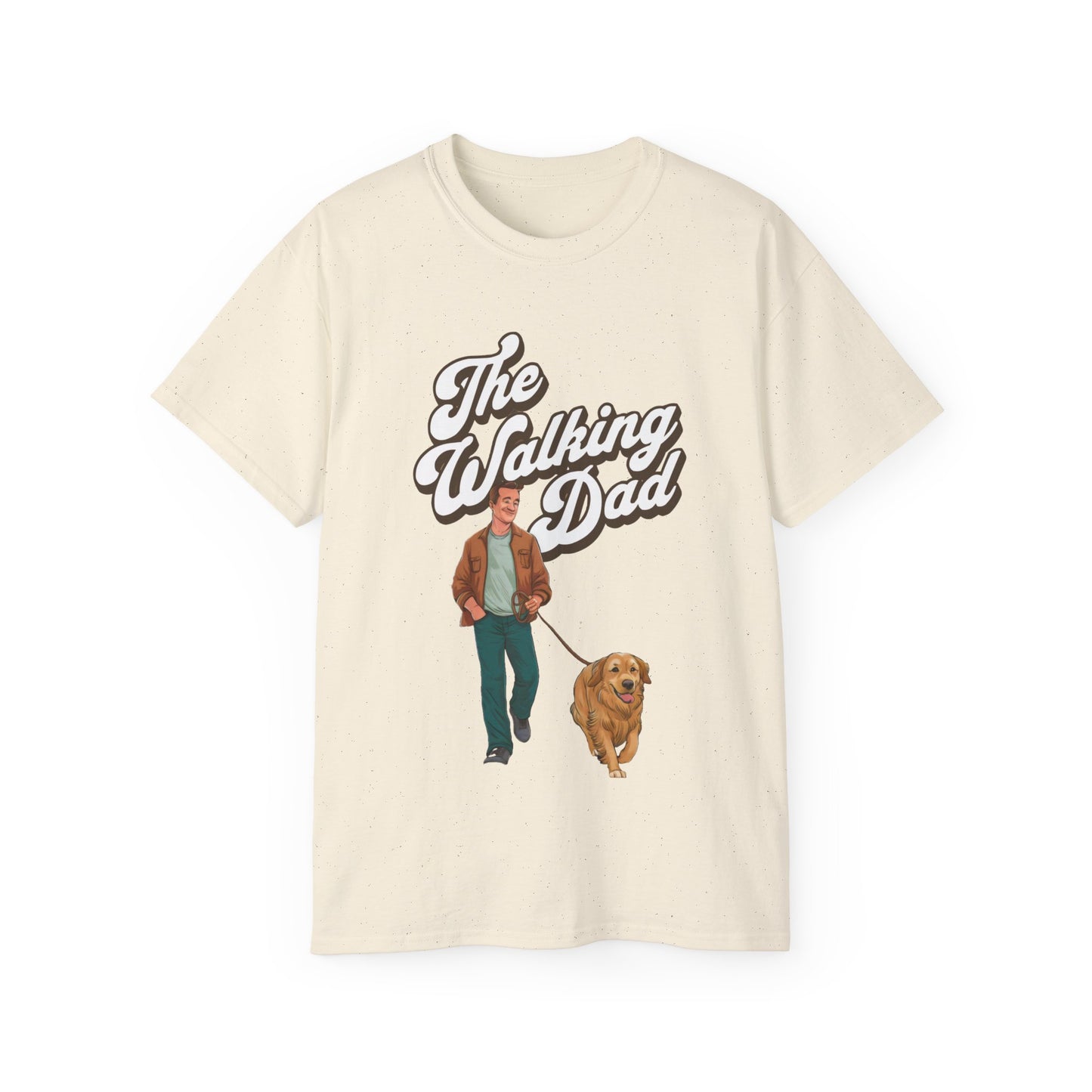 Cute Funny Dog Cartoon the Walking Dad Meme Unisex Organic T-Shirt