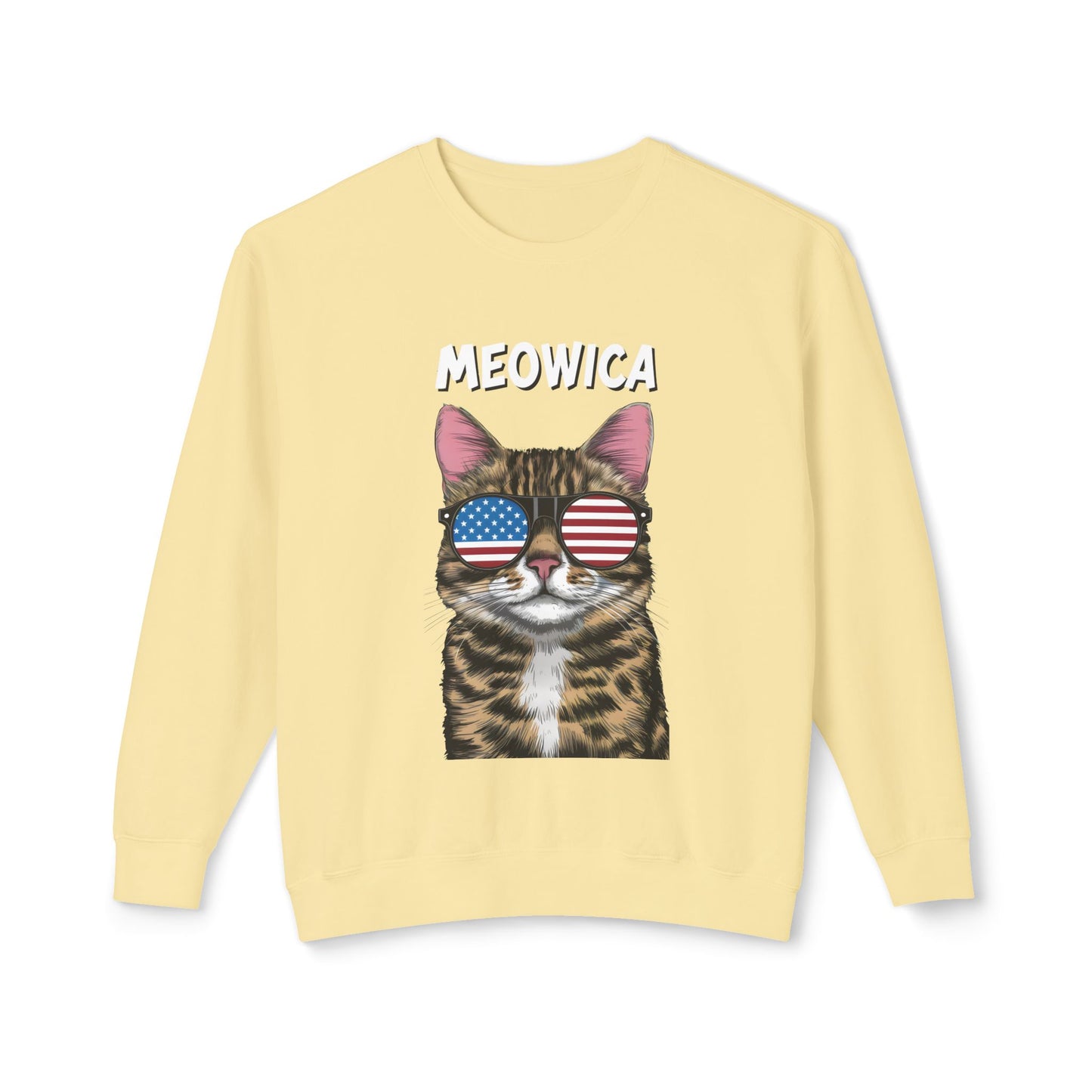 Cat Meme Crewneck Sweatshirt - Cute Meowica Design