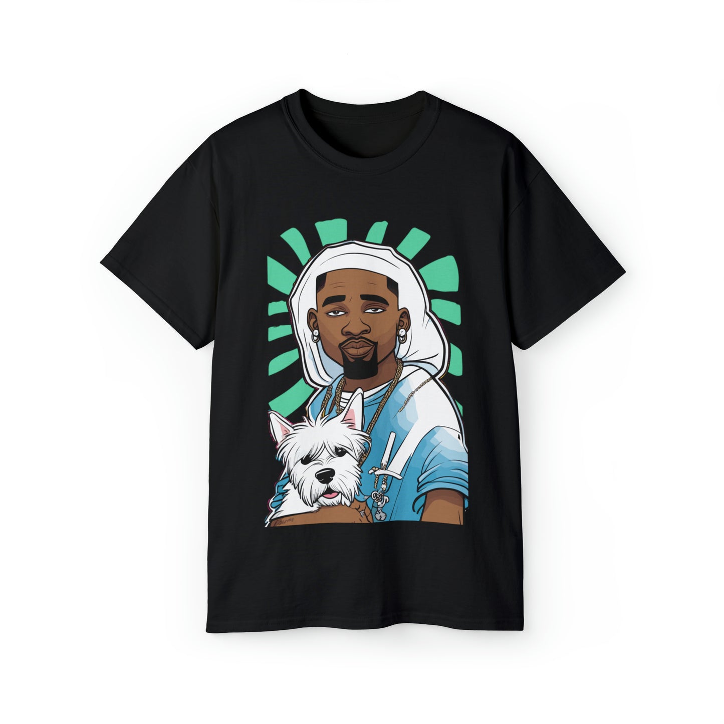 Cute Funny Rappers with Puppies Unisex Organic T-Shirt