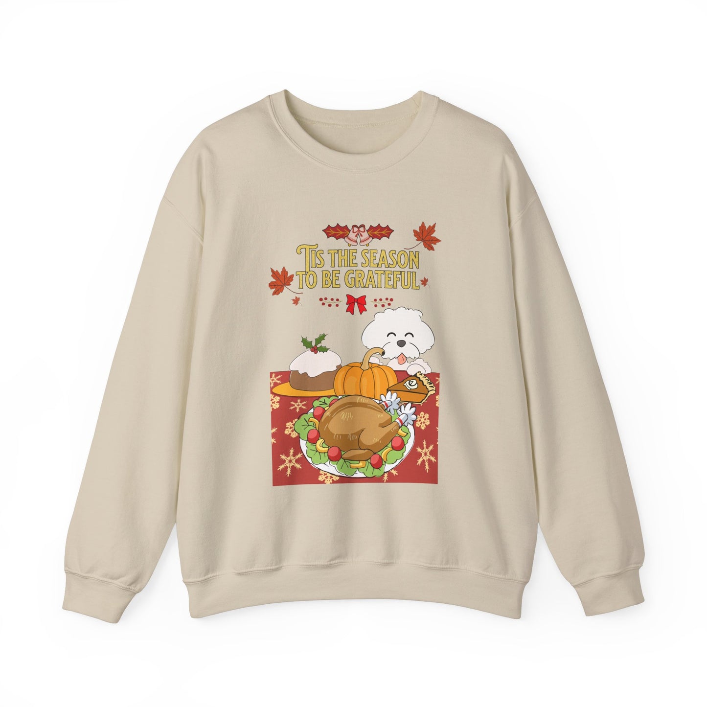 Tis the Season to be Grateful Thanksgiving Unisex Crewneck Sweatshirt