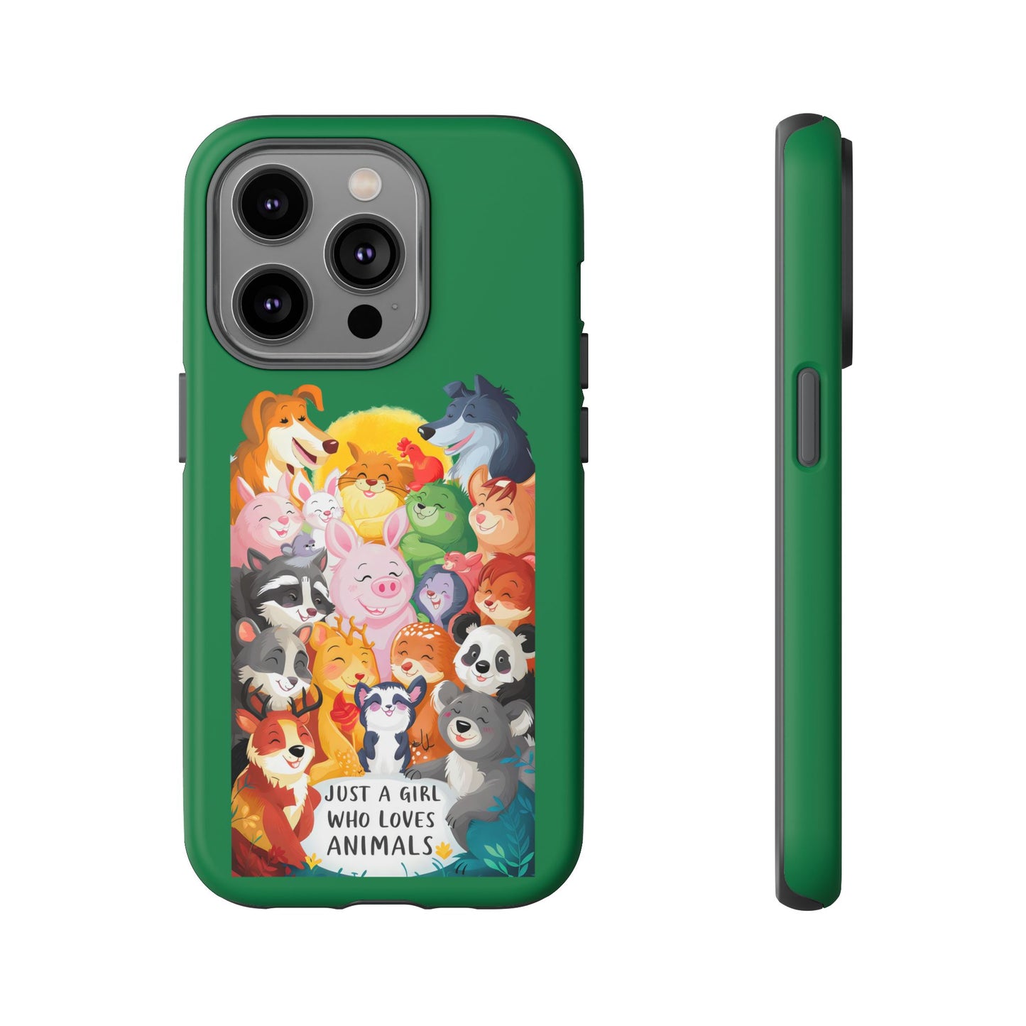 Cute Cartoon Just a Girl Who Loves Animals iPhone Tough Cases