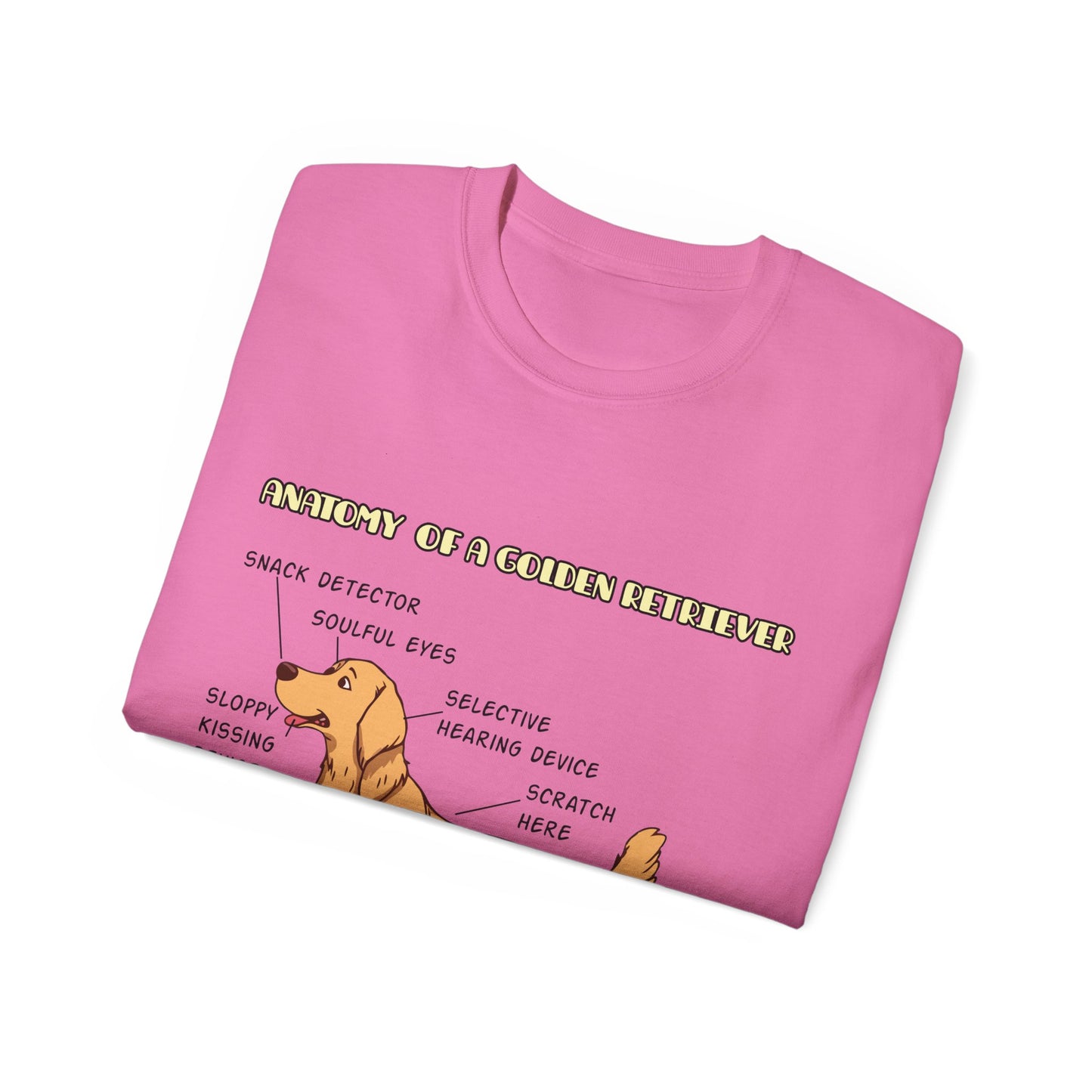 Dog Anatomy Unisex Tee - Cute Golden Retriever Cartoon Design