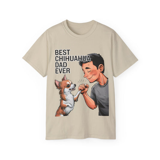 Cute Funny Cartoon Best Chihuahua Dad Ever Organic T-Shirt