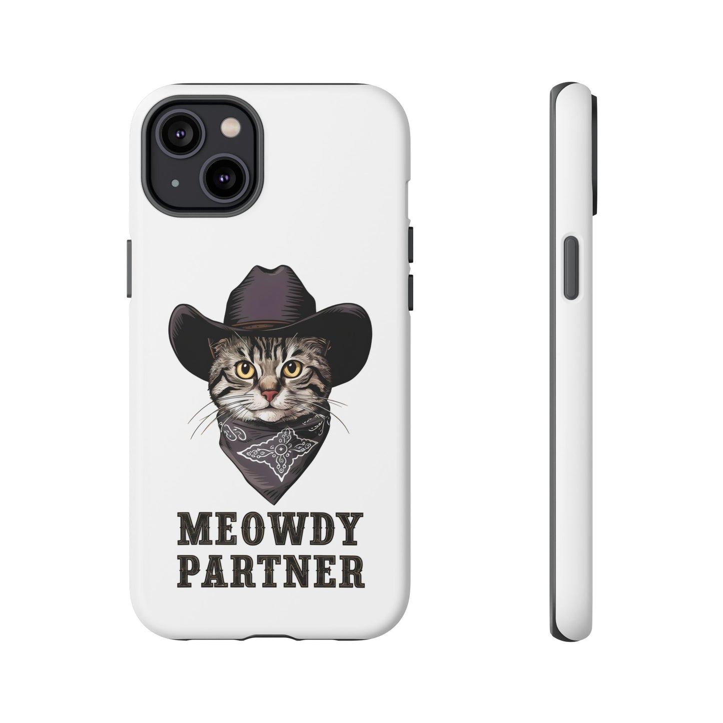 Cute Funny Cat Cartoon Meowdy Partner iPhone Tough Cases