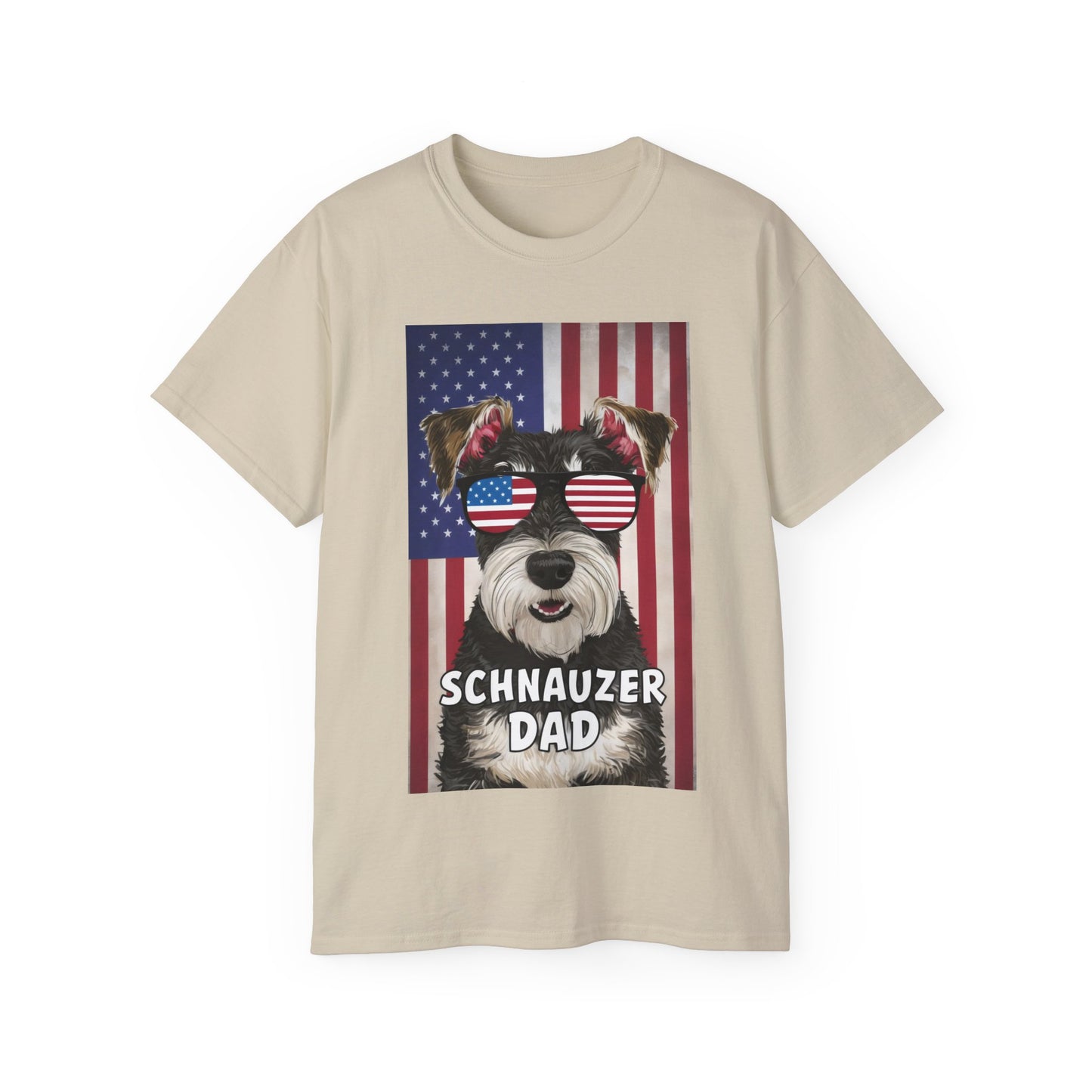 Cute Dog Cartoon Schnauzer Dad Organic T-Shirt