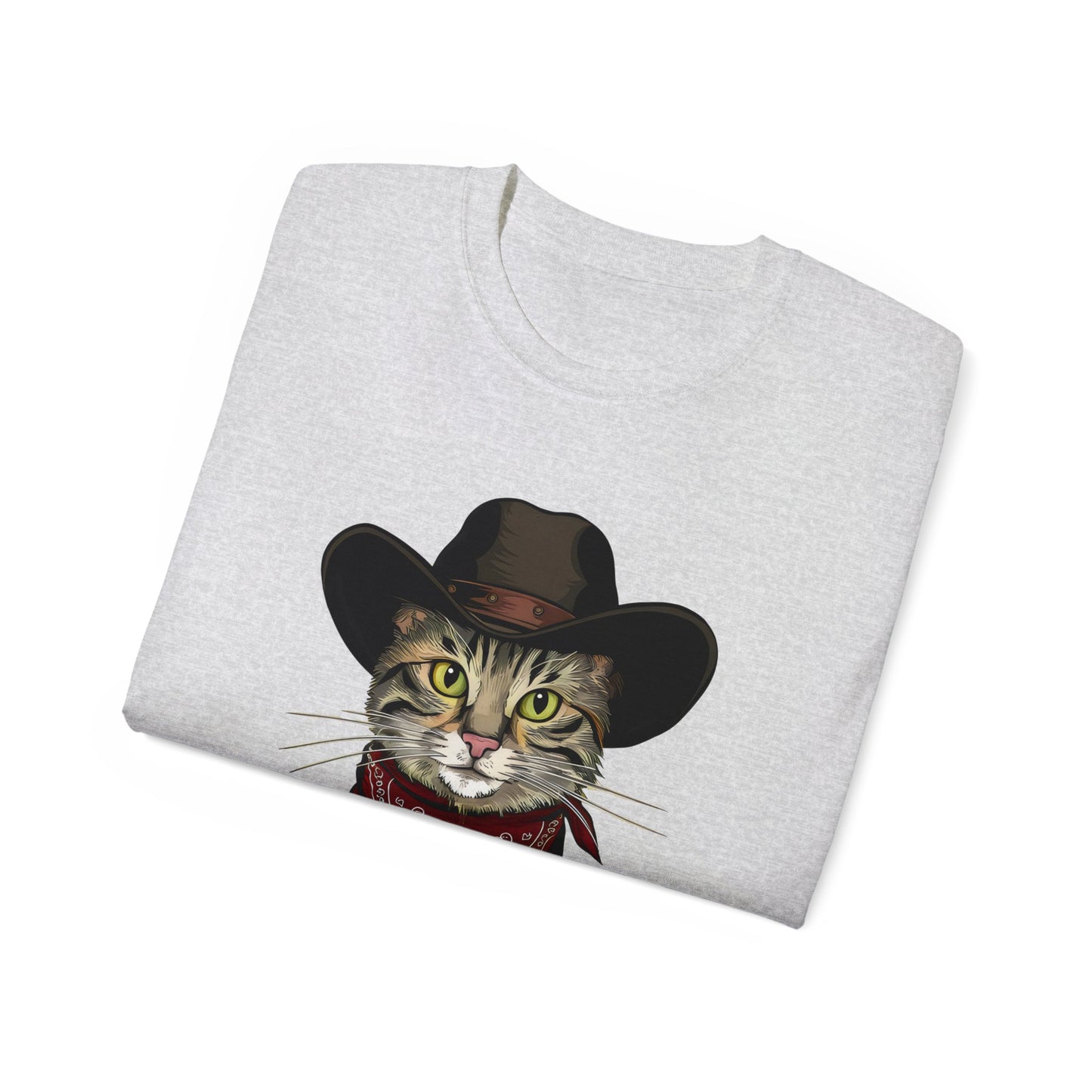 Cute Cat Cartoon Meowdy Partner Unisex Organic T-Shirt