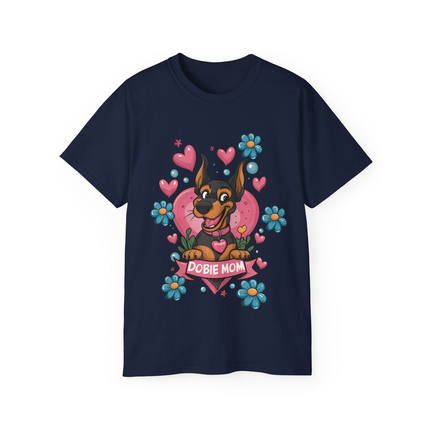 Cute Cartoon Dobie Mom Organic T-Shirt