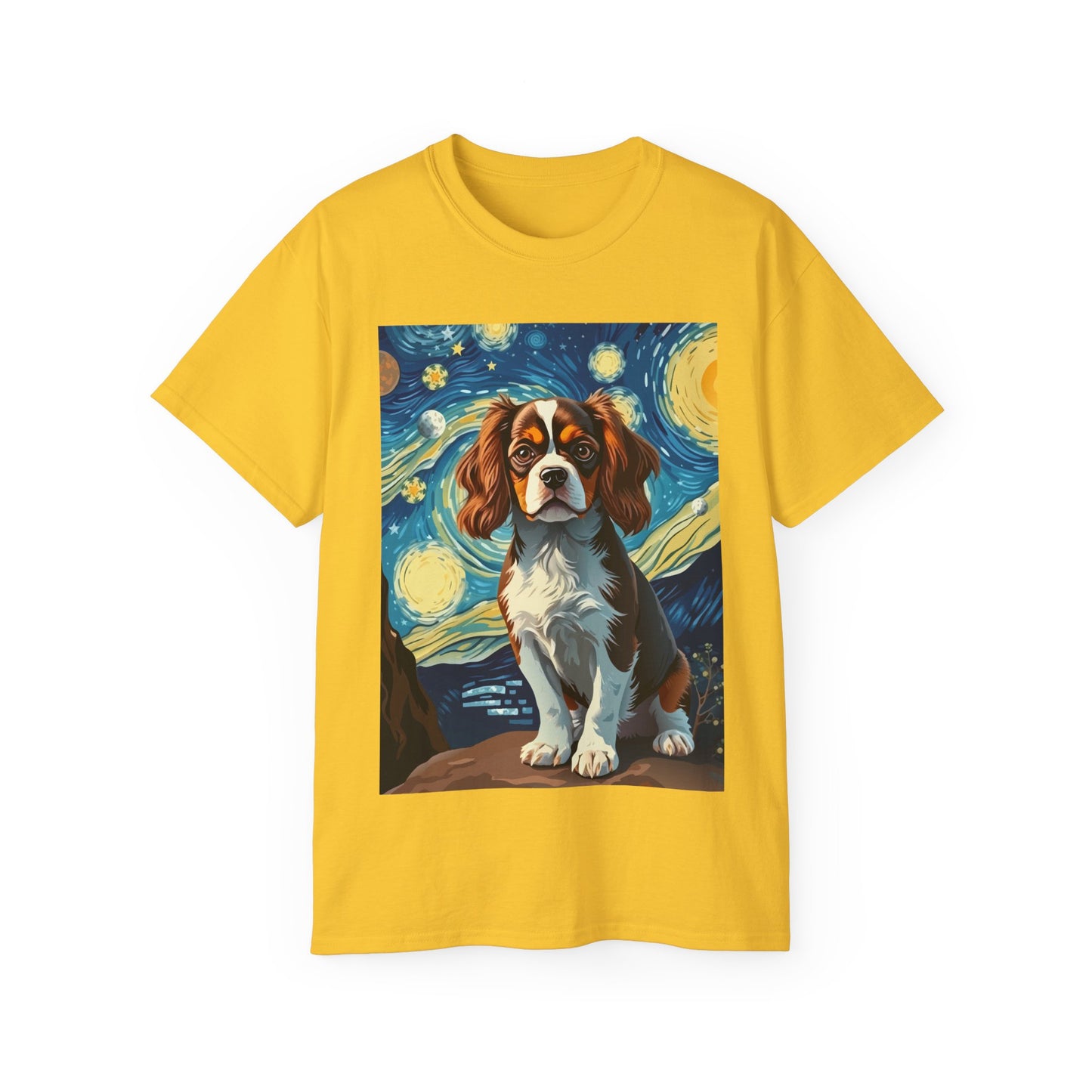 Starry Night Cavalier King Charles Spaniel Organic Tee