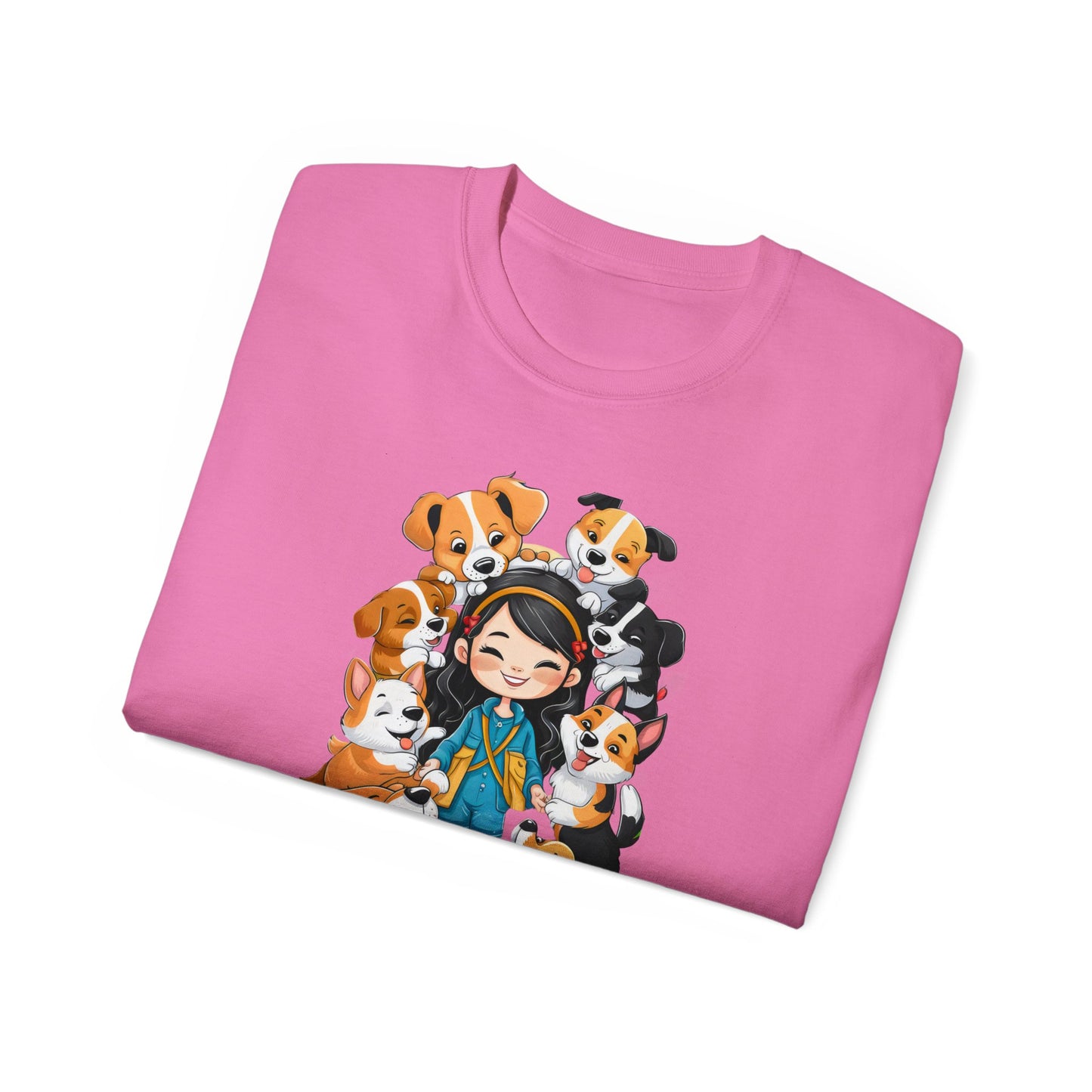 Cute Cartoon Just a Girl Who Loves Dogs Organic T-Shirt