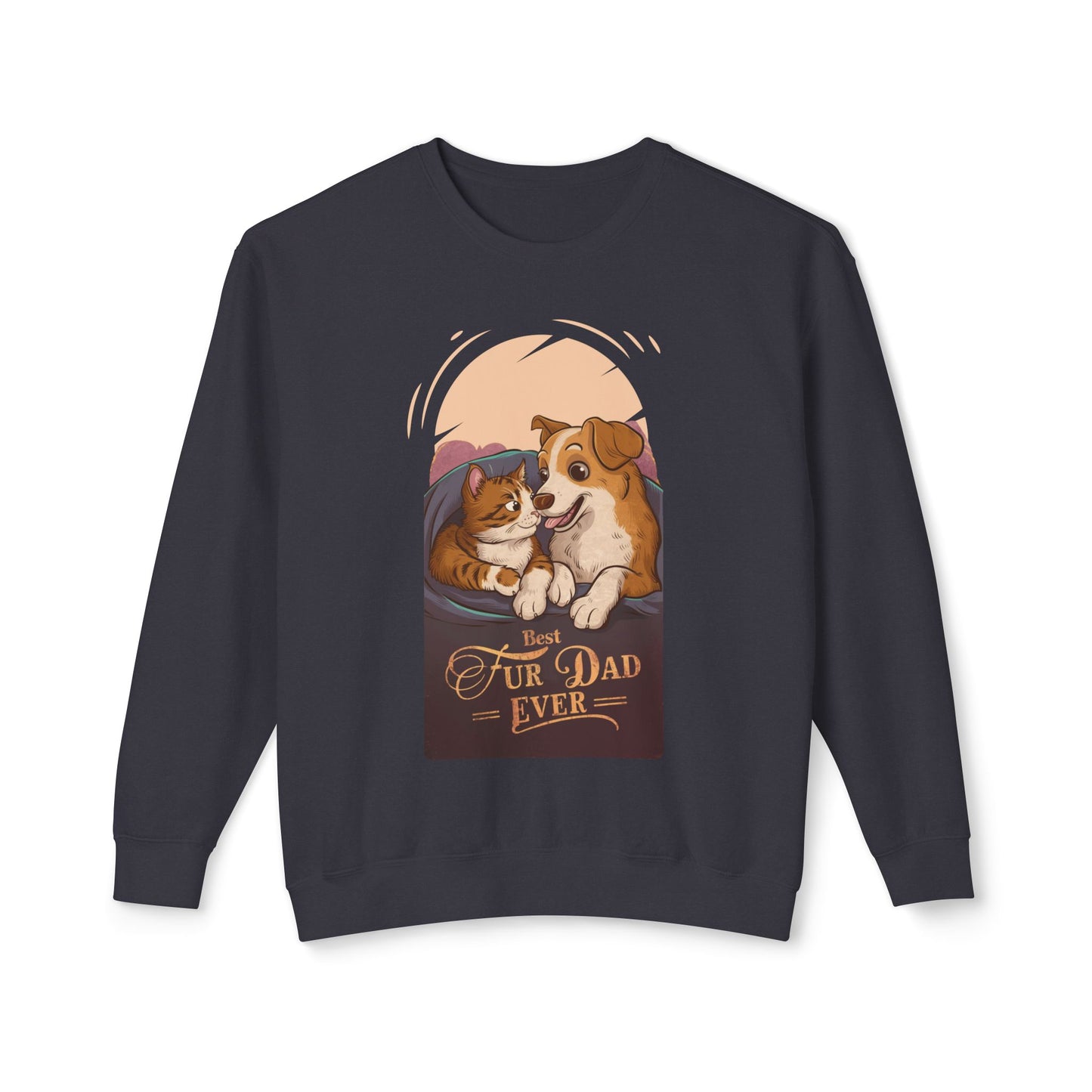 Best Fur Dad Ever Crewneck Sweatshirt - Unisex Lightweight