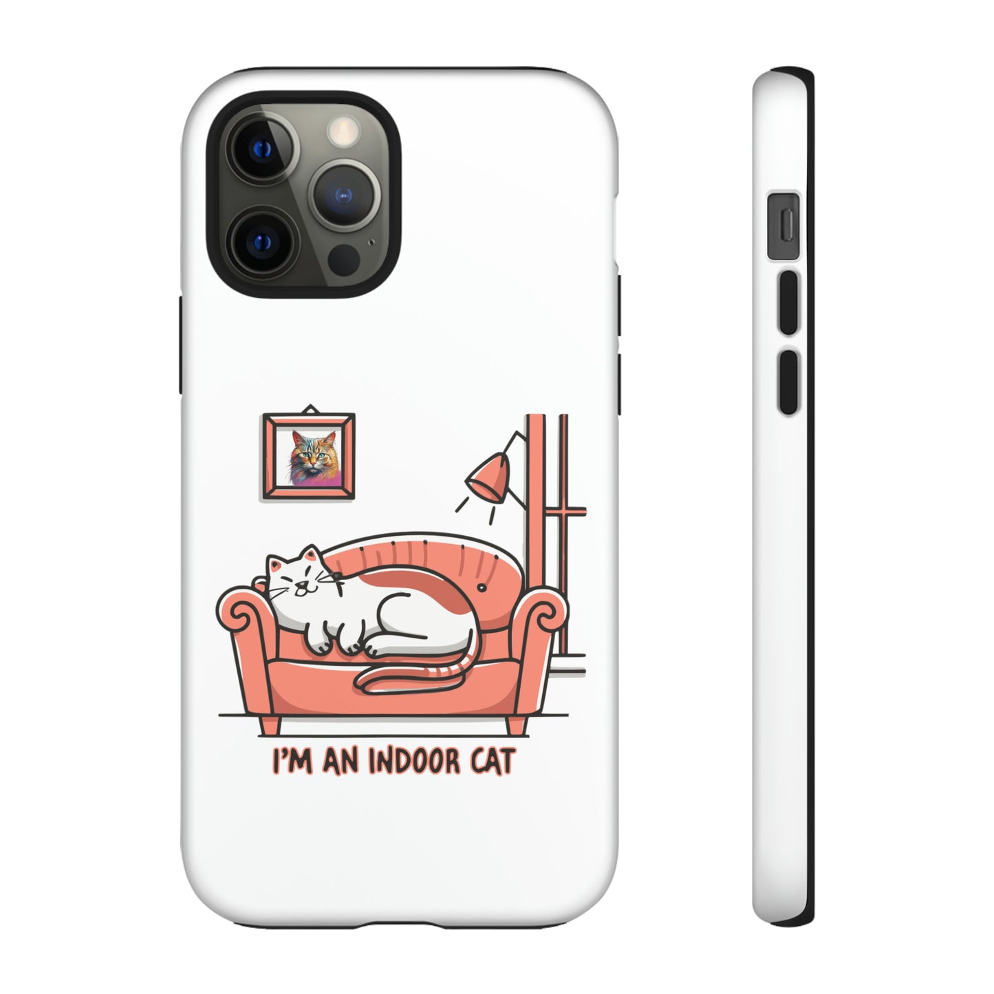 Cute Funny I'm an Indoor Cat Meme Cartoon iPhone Tough Cases