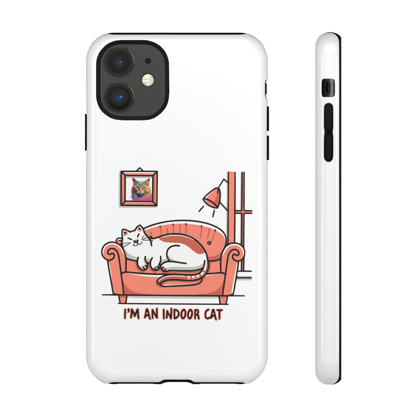 Cute Funny I'm an Indoor Cat Meme Cartoon iPhone Tough Cases