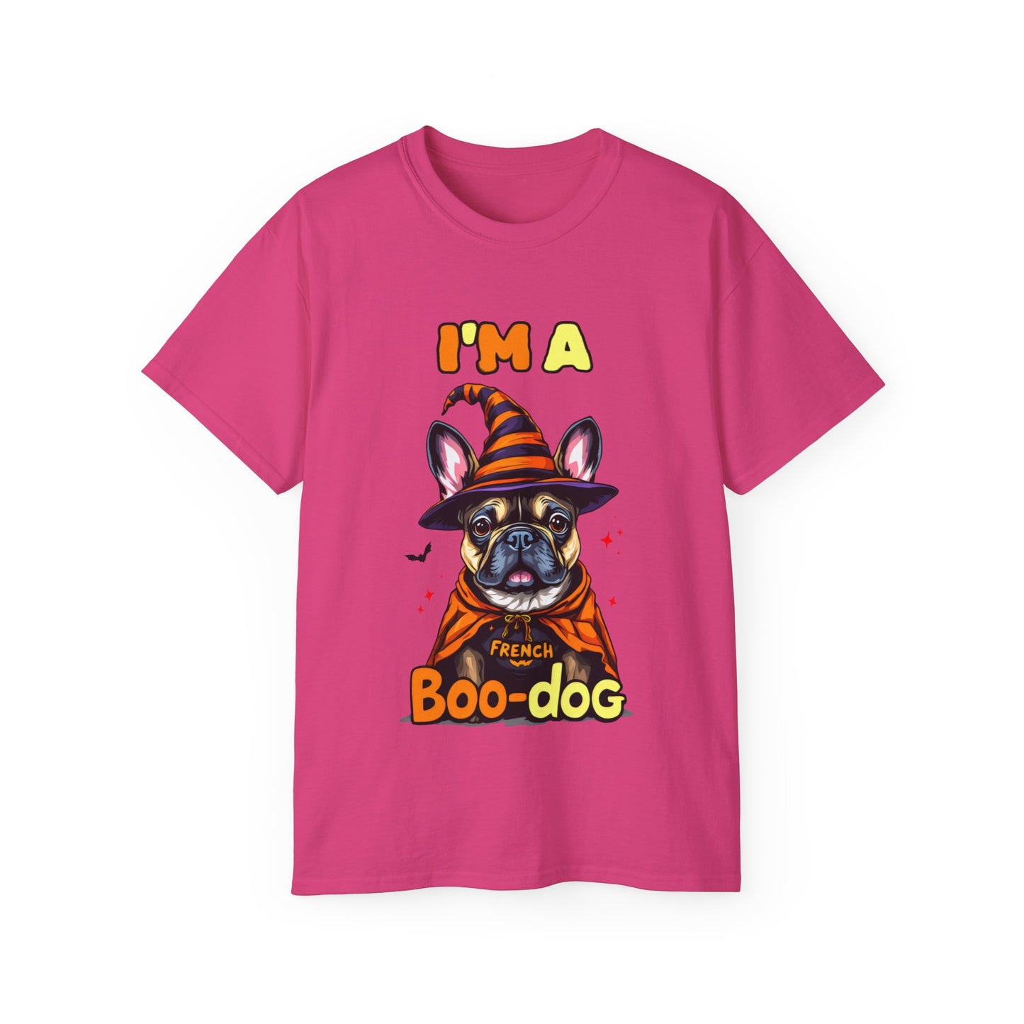 Cute Funny Dog Cartoon I'm a French Boo-dog Unisex Organic T-Shirt