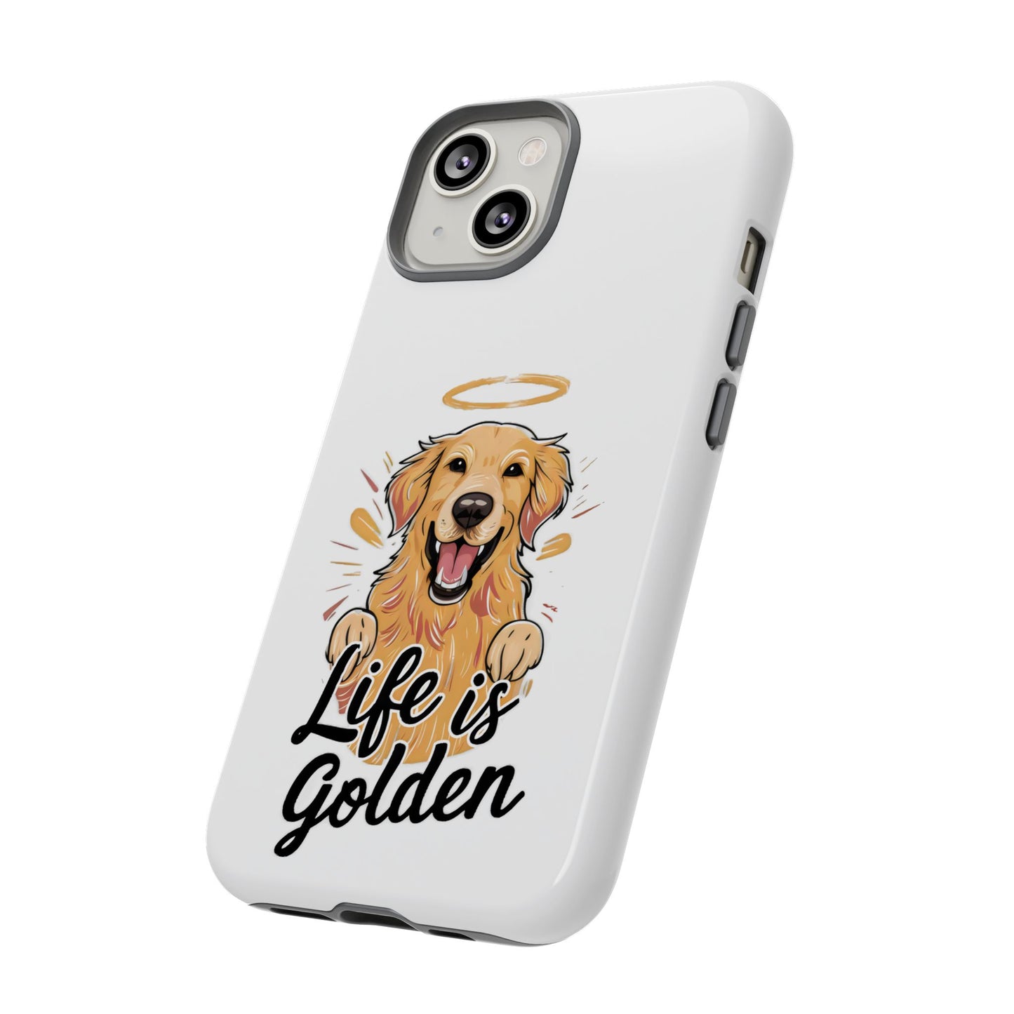 Cute Dog Cartoon Life is Golden iPhone Tough Cases