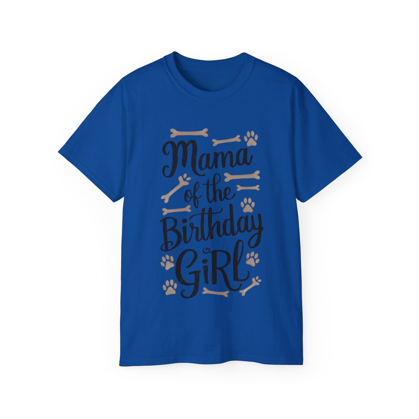 Cute Mama of the Birthday Girl Paw Print Organic T-Shirt