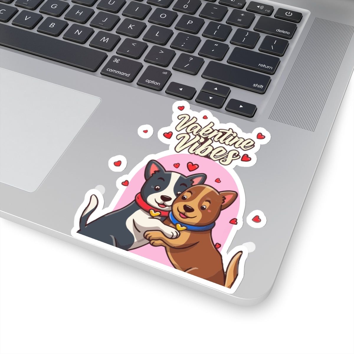 Cute Dog Cartoon Valentine Vibes Kiss-cut Stickers