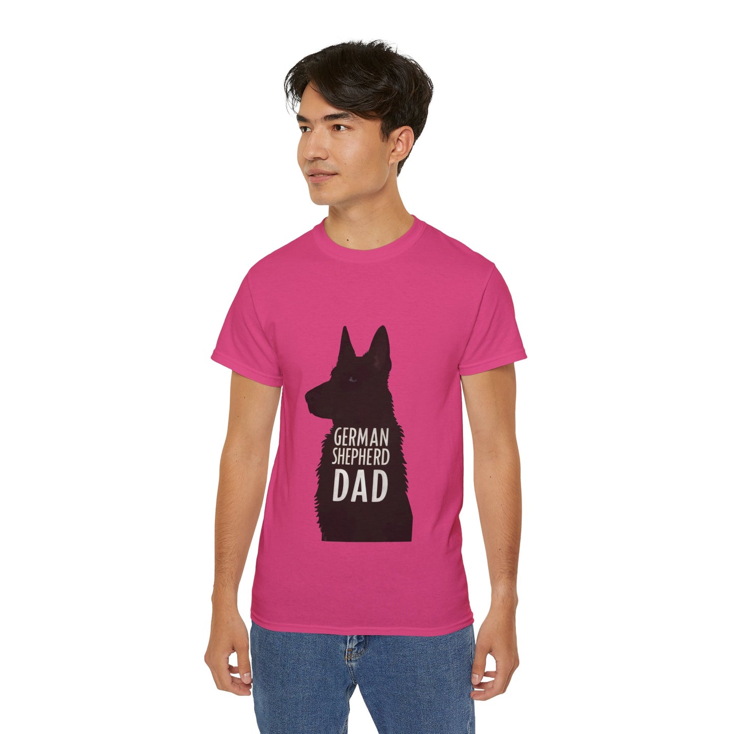 Cute Cartoon German Shepherd Dad Organic T-Shirt