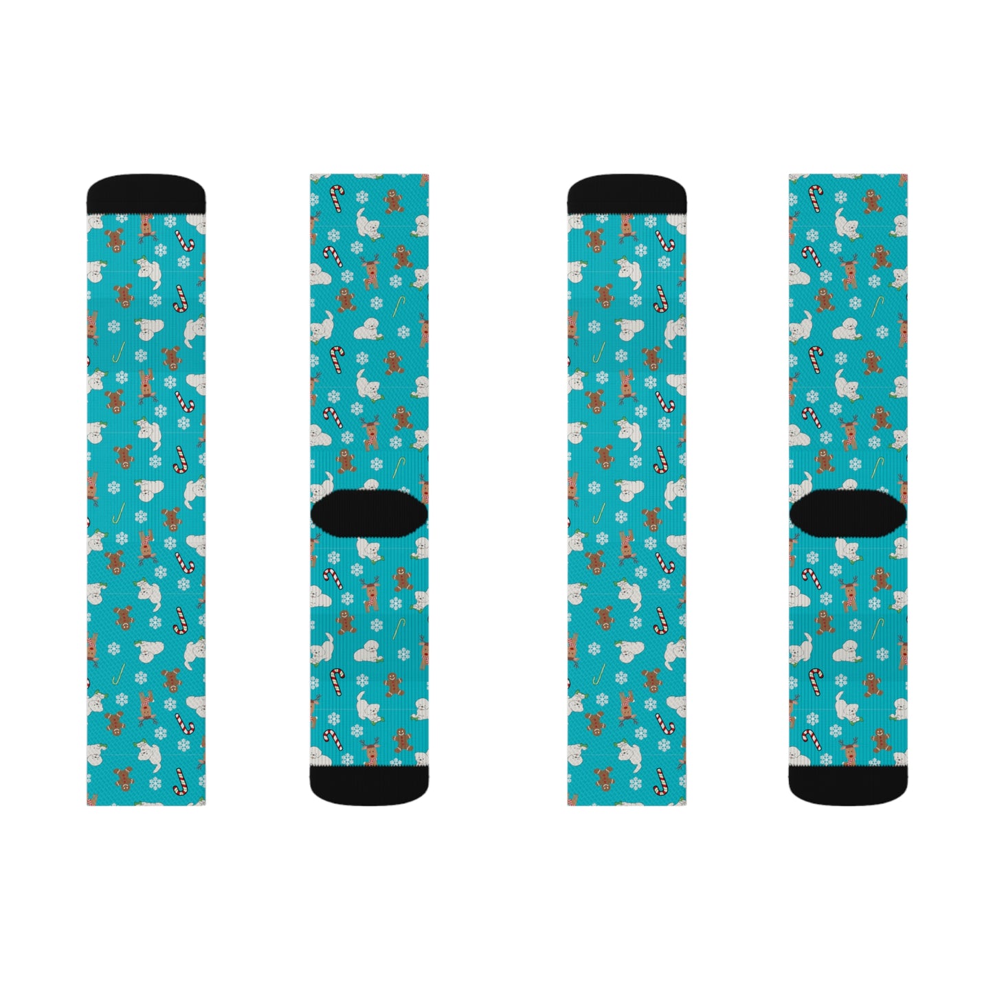 Christmas Dog Pattern Sublimation Socks