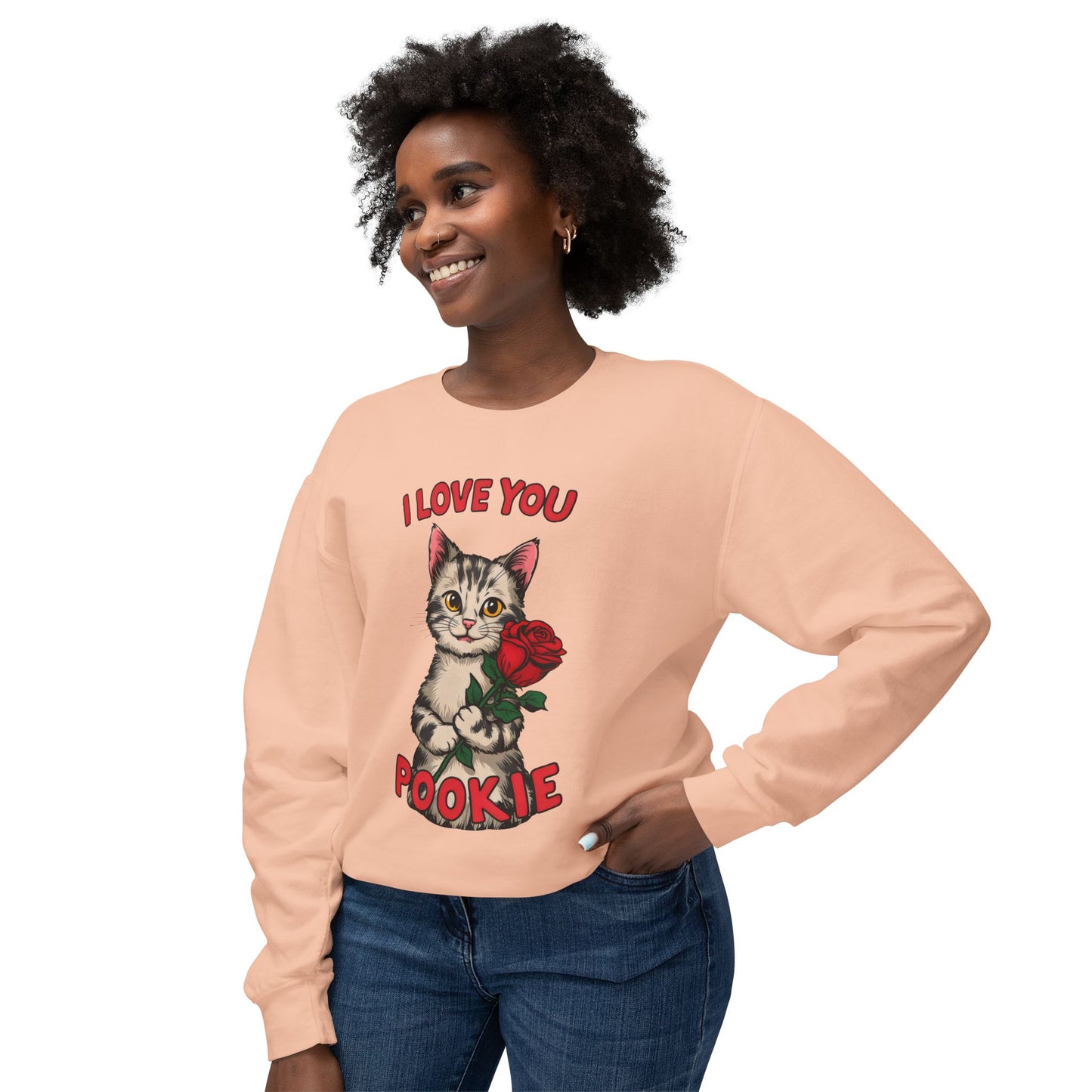 Cute Funny Cat Cartoon I Love You Poookie Sweatshirt