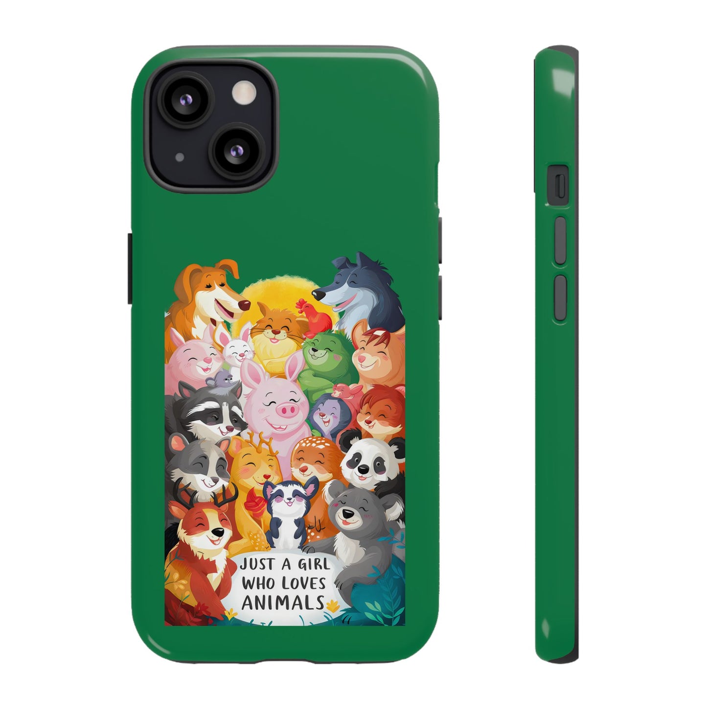 Cute Cartoon Just a Girl Who Loves Animals iPhone Tough Cases