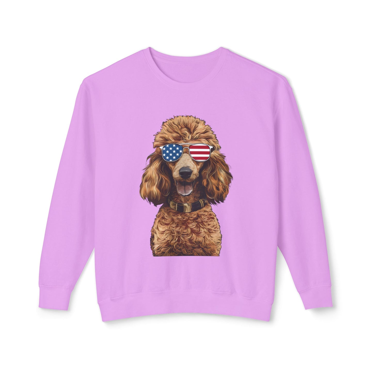 Cute Poodle in Sunglasses with US Lenses Sweatshirt