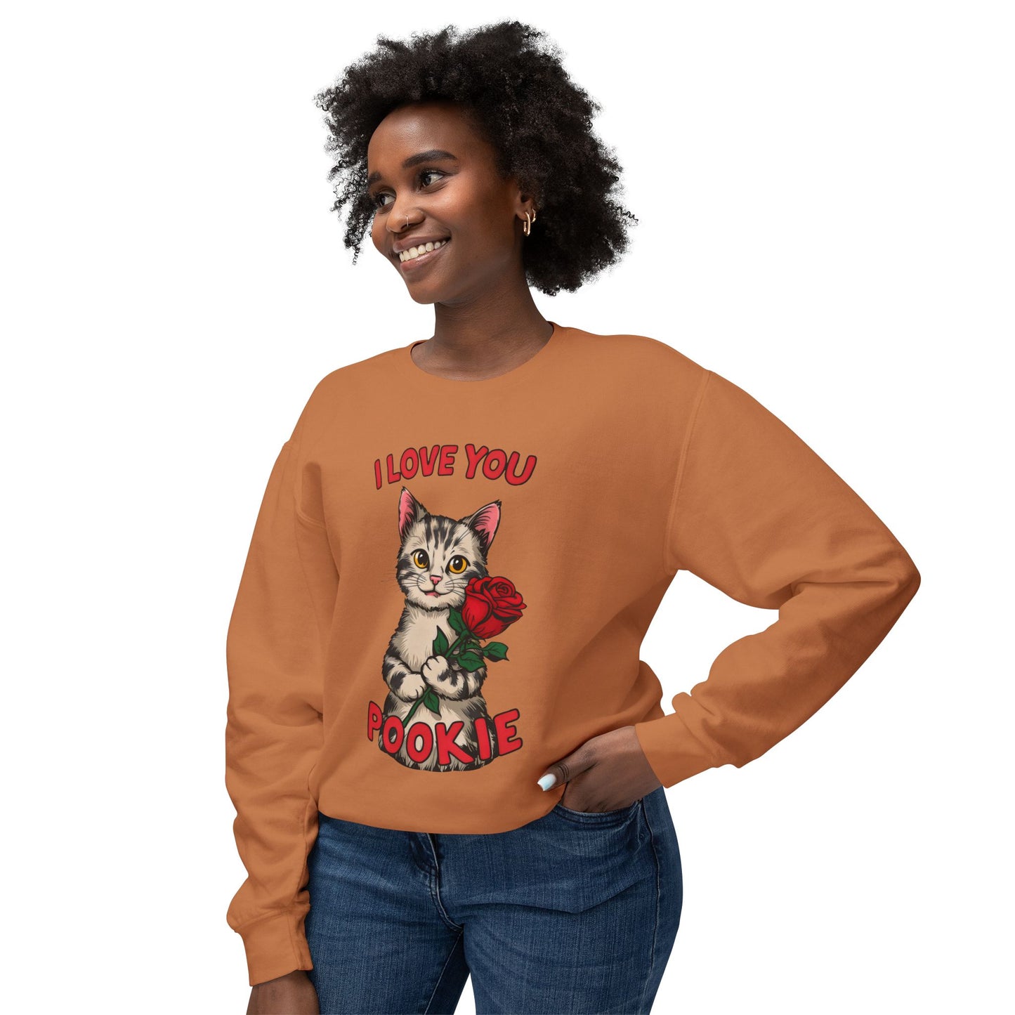 Cute Funny Cat Cartoon I Love You Poookie Sweatshirt