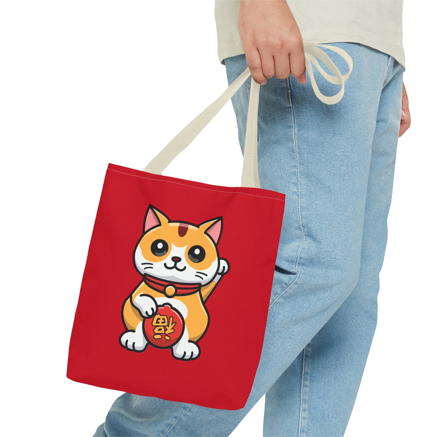 Cute Japanese Lucky Cat Cartoon Chinese New Year Tote Bag