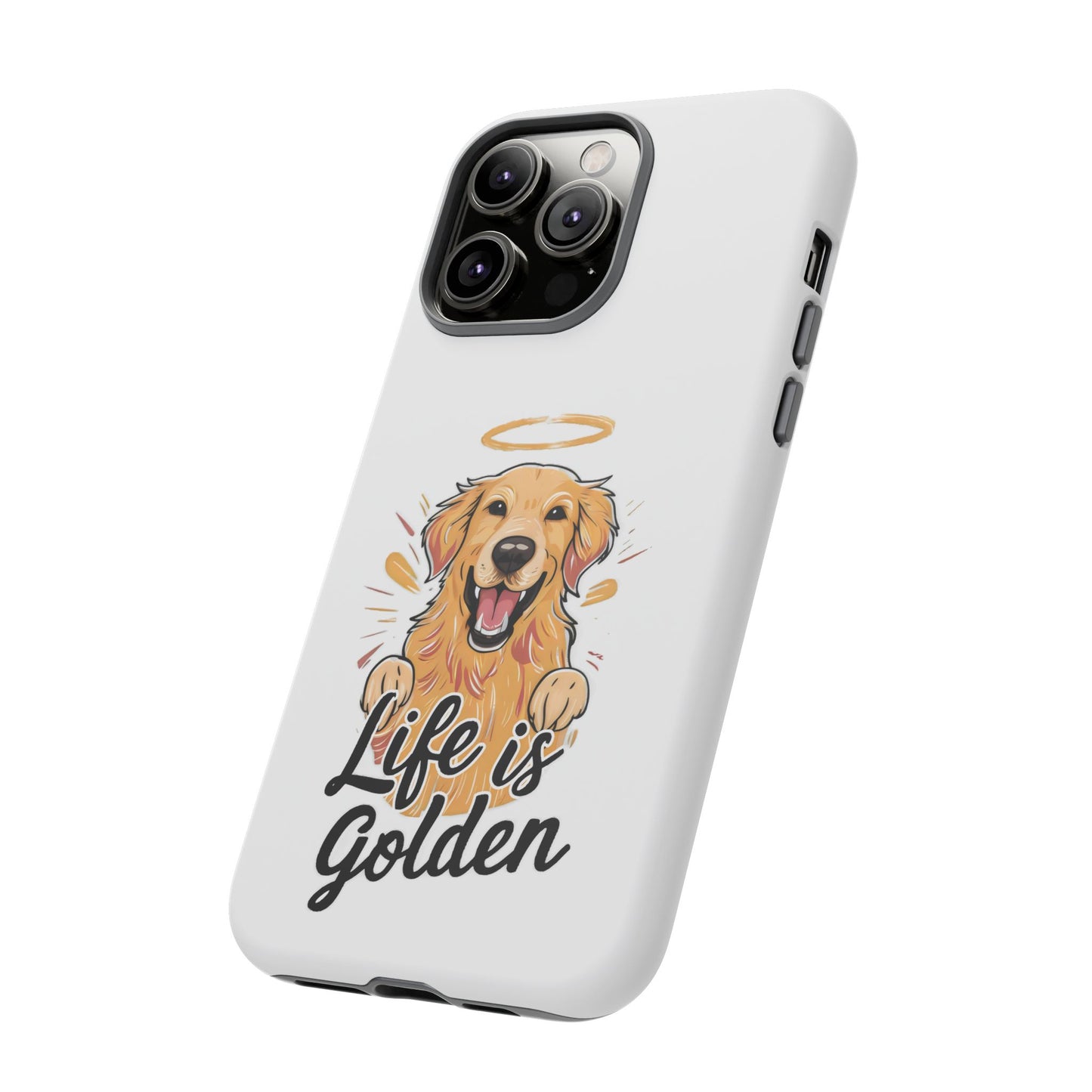 Cute Dog Cartoon Life is Golden iPhone Tough Cases