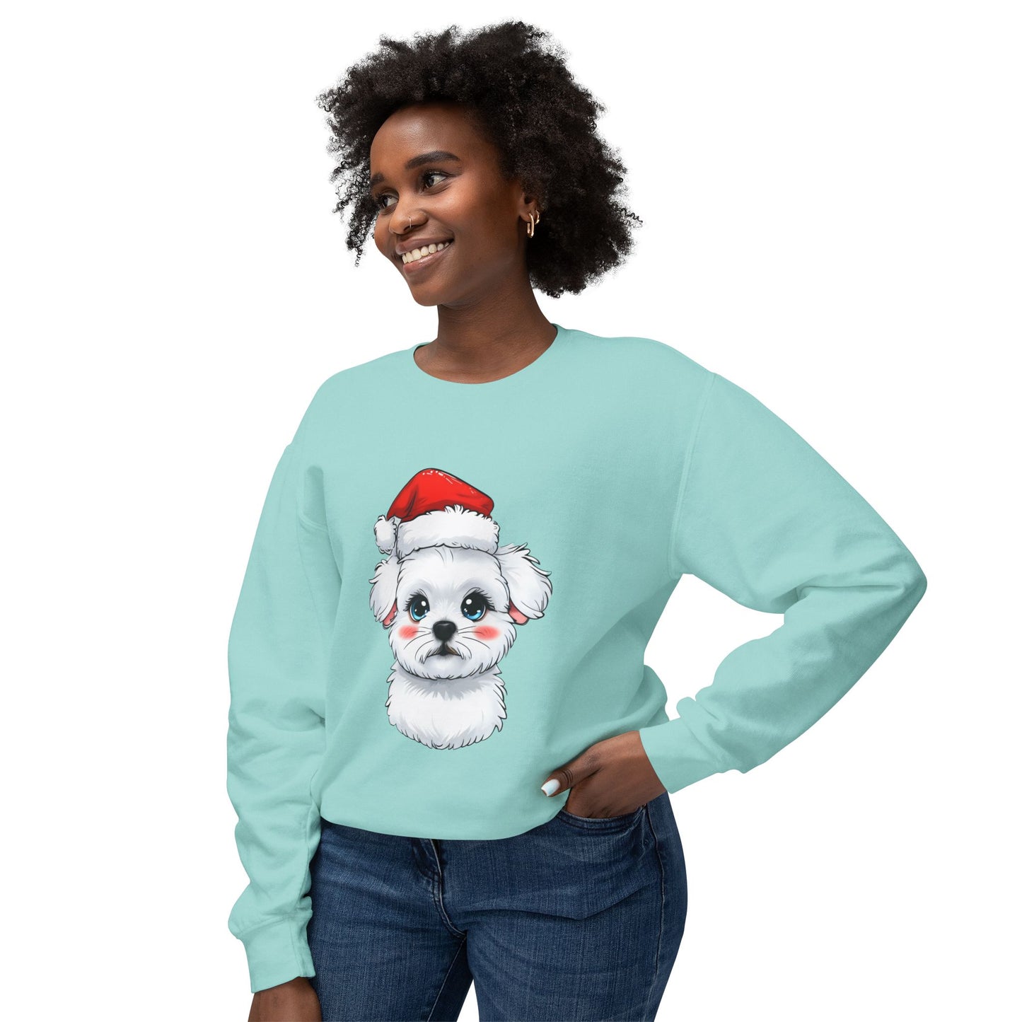 Cute Dog Cartoon Bichon Frise Christmas Sweatshirt