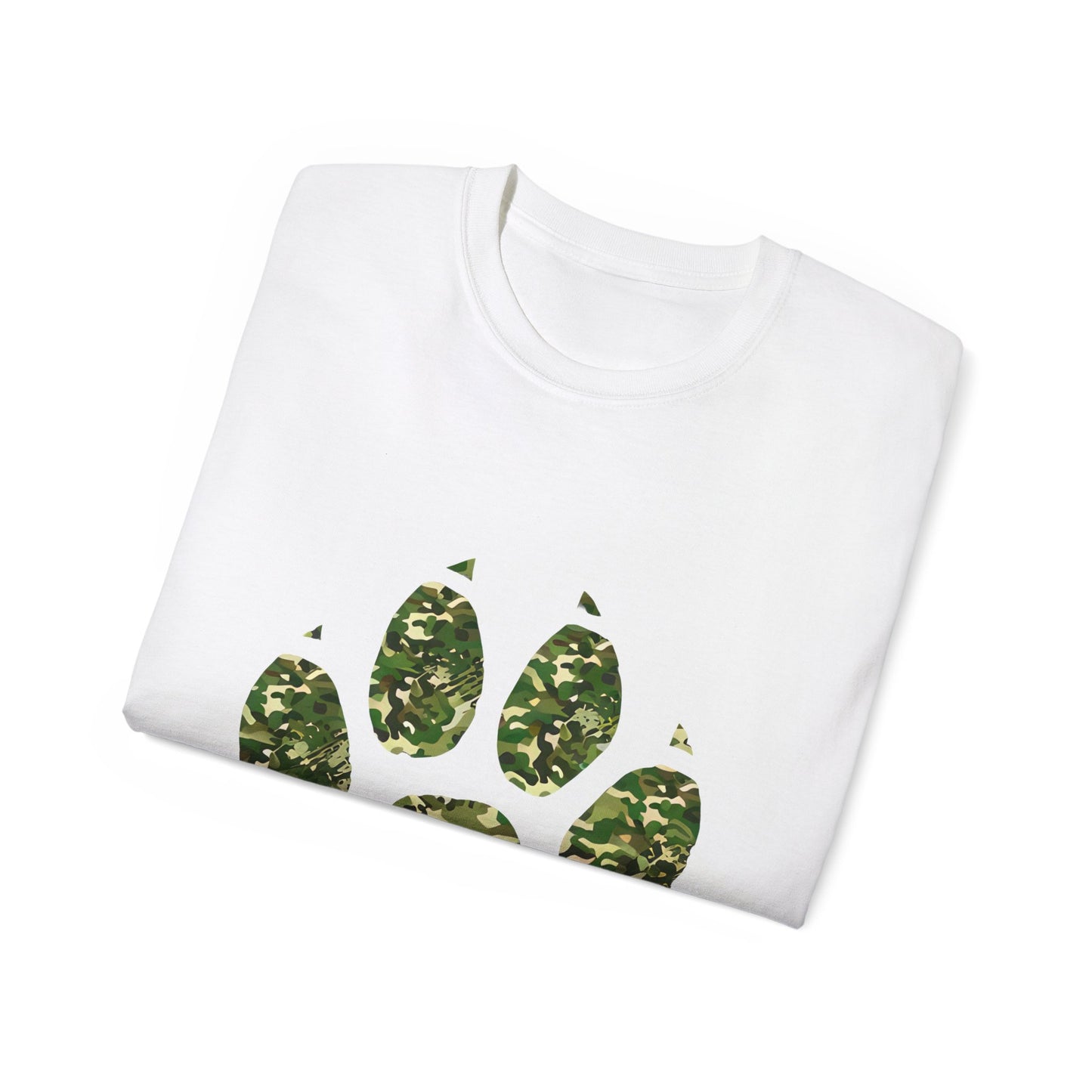 Cute Camouflage Paw Print Unisex Organic T-Shirt