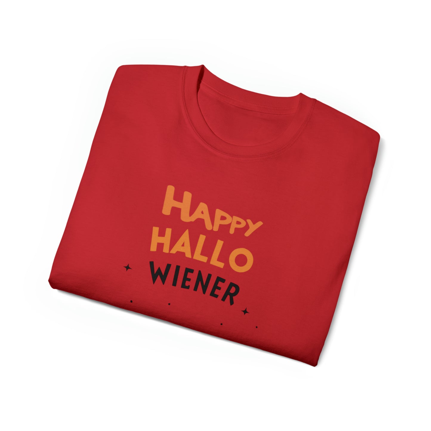 Cute Funny Happy Hallowiener Unisex Organic T-Shirt