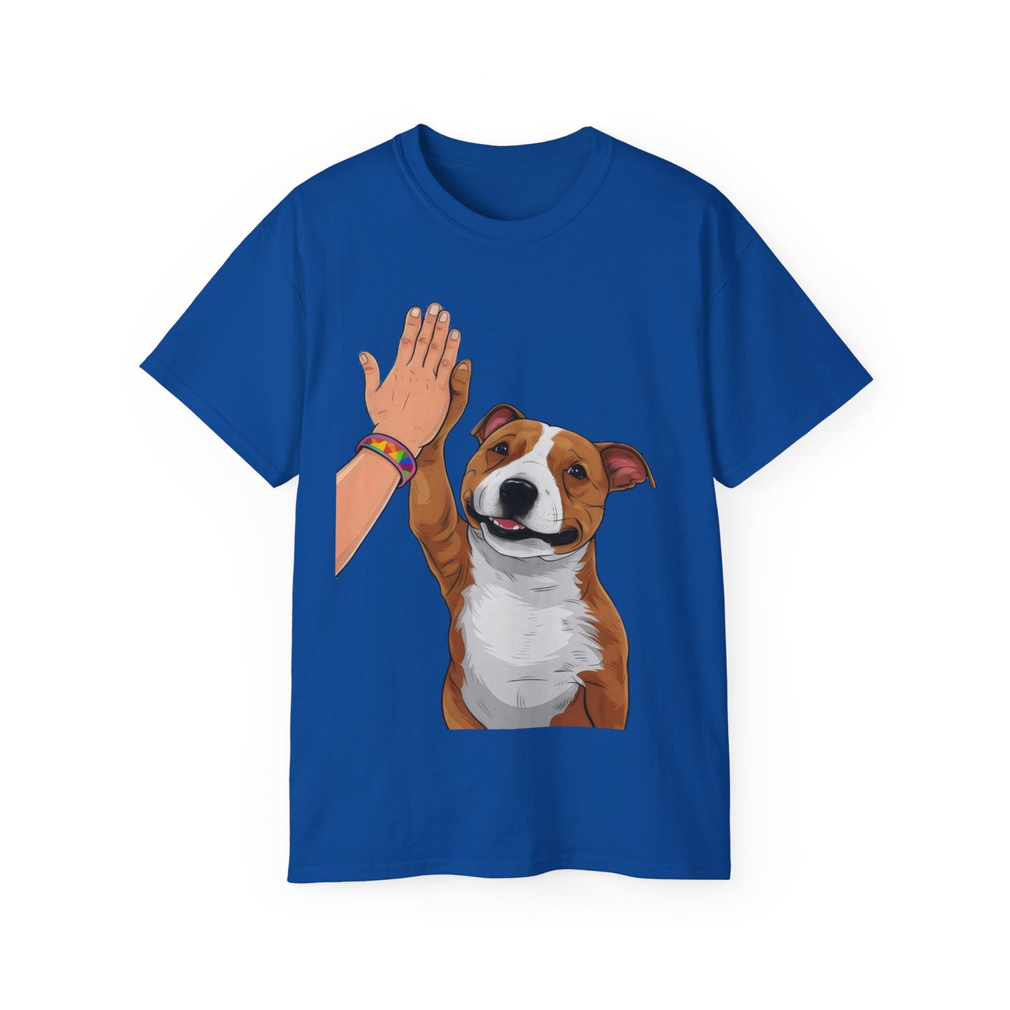 Cute Funny Cartoon Staffordshire Bull Terrier Unisex Organic T-Shirt