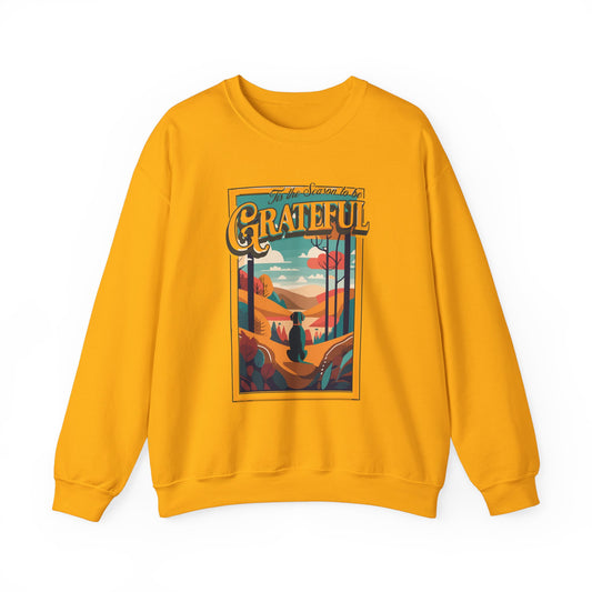 Tis the Season to be Grateful Thanksgiving Unisex Crewneck Sweatshirt