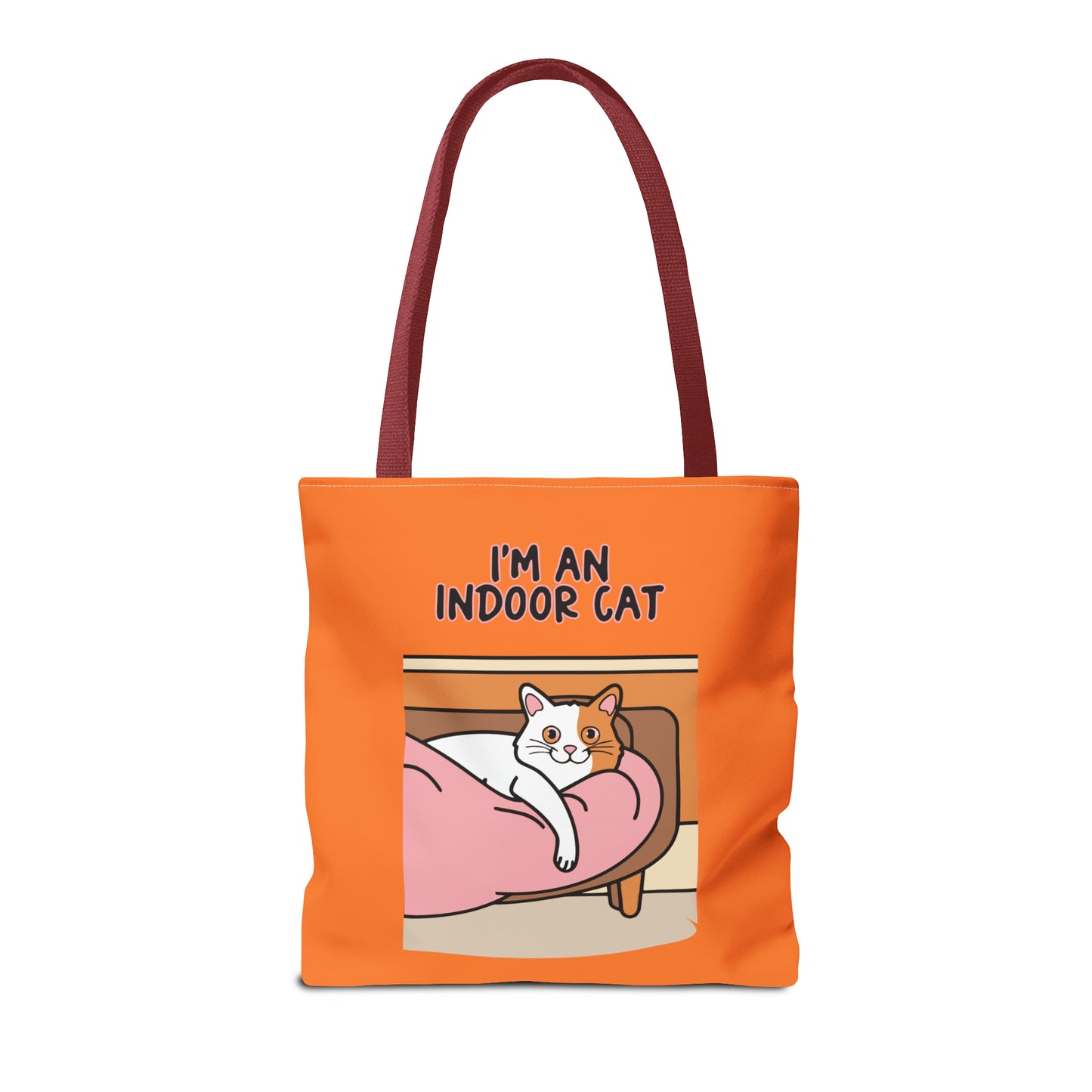 Cute Funny I'm an Indoor Cat Cartoon Meme Tote Bag